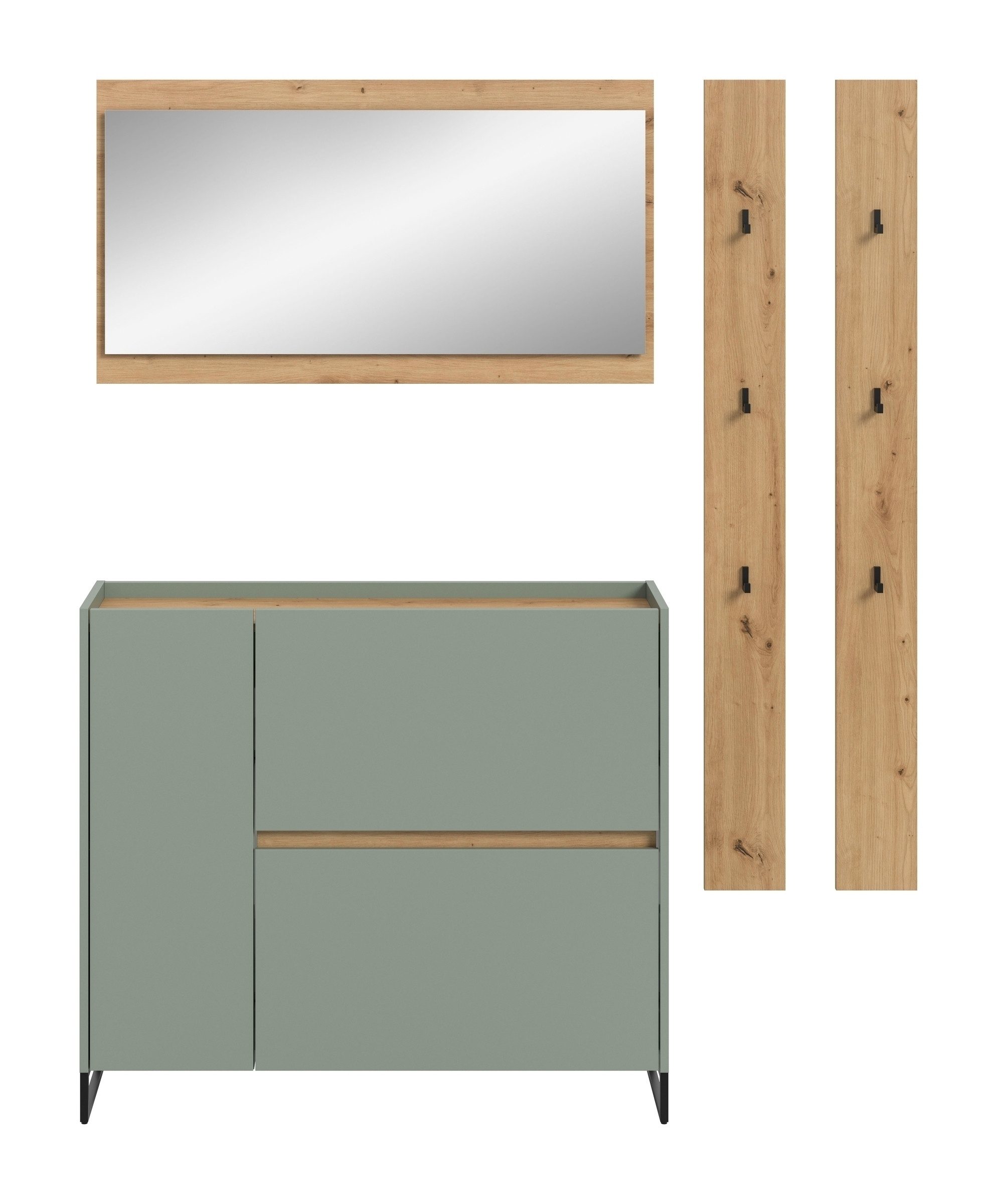 freiraum Garderoben-Set Drive, in Salbei - 192x172x32cm (BxHxT)