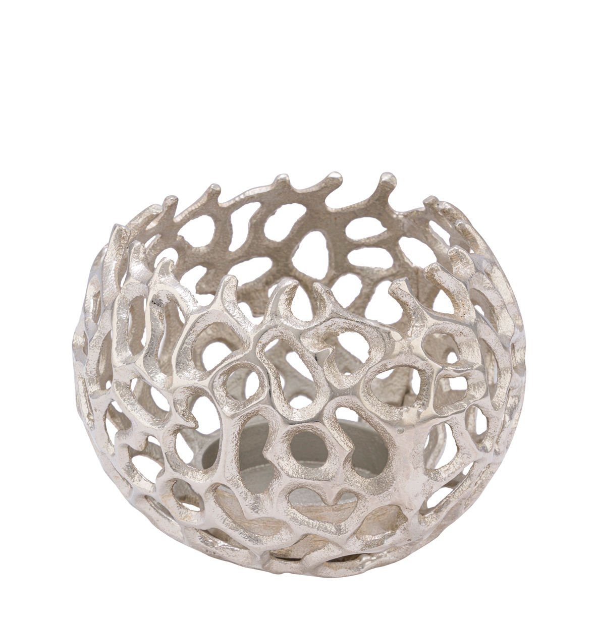 Spetebo Kerzenhalter Aluminium Design Kerzenschale silber günstig online kaufen