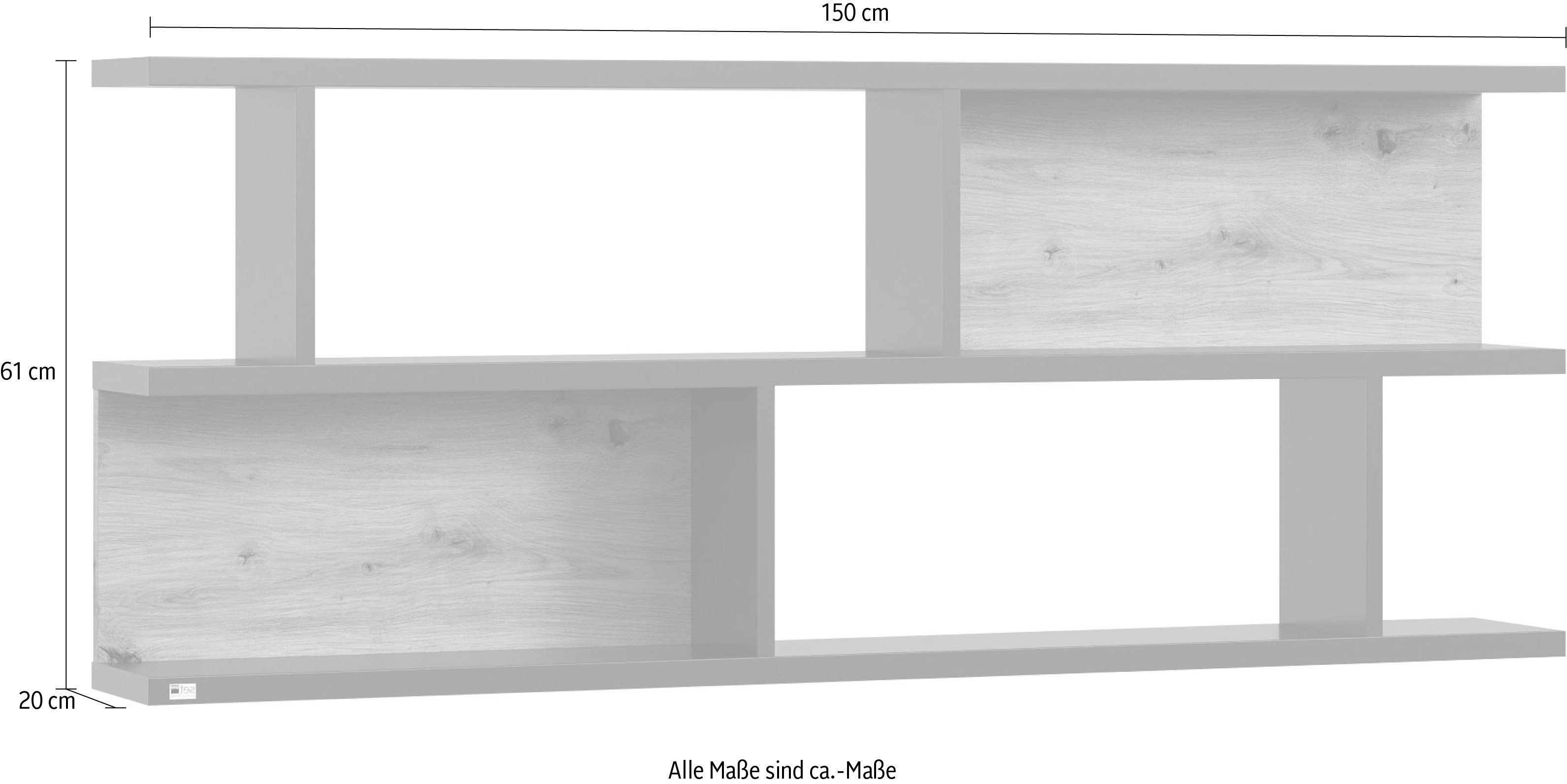 set one Breite 150 Typ cm york, Nachbildung, by in 2 43, Rückwände Musterring Eiche Hängeregal