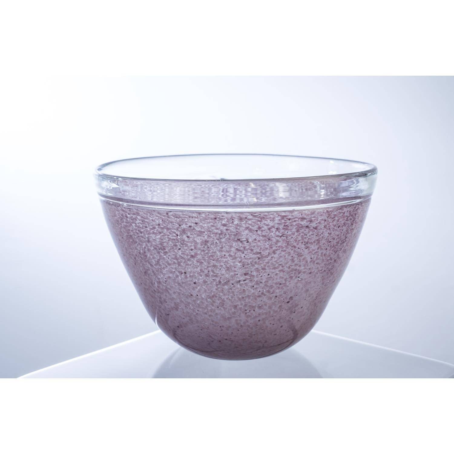 INNA-Glas Dekoschale Runde Glasschale Gloria, rosa, handgemacht, 14,5cm, Ø 22cm