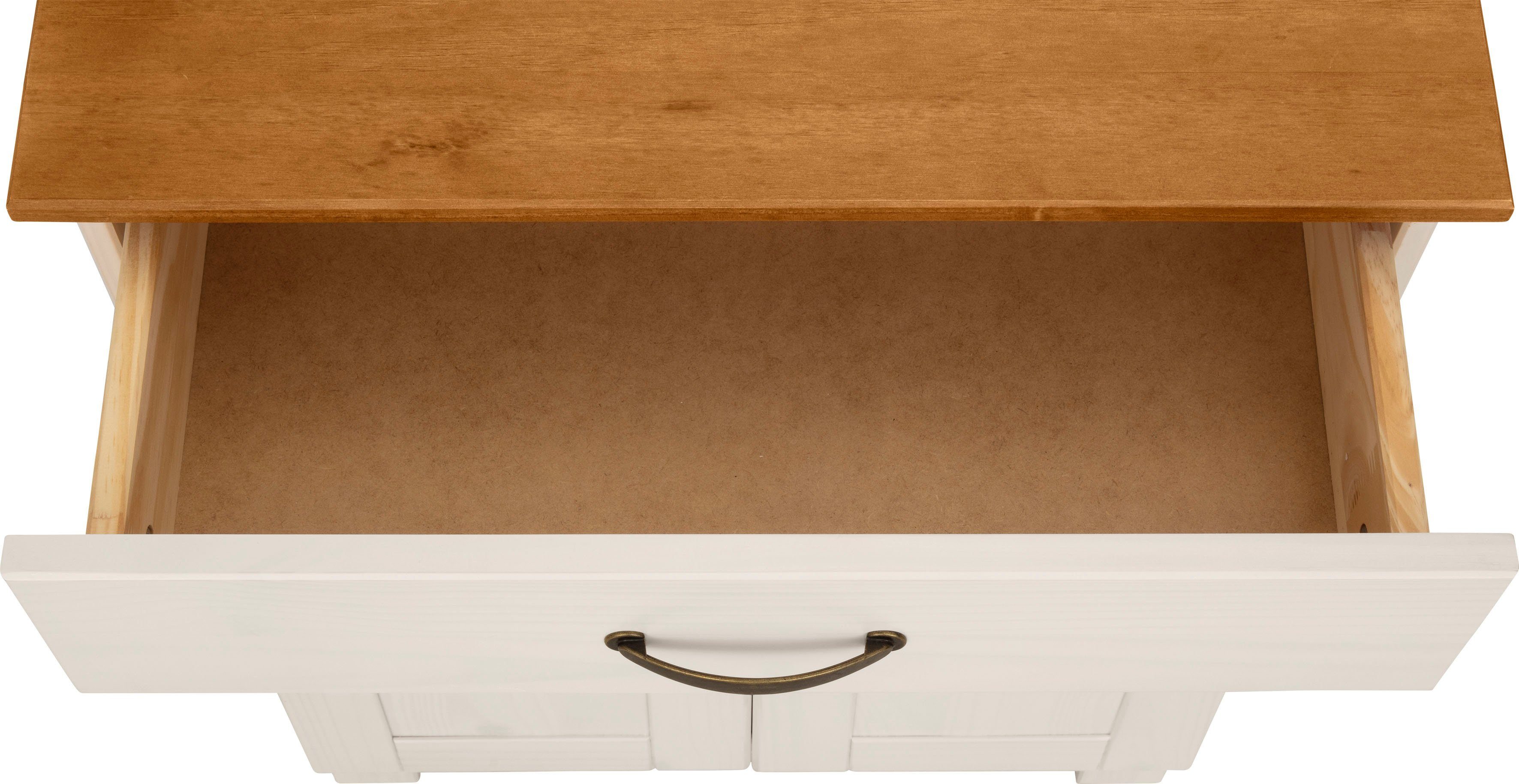 60 cm, cm weiß Breite FSC®-zertifiziertes Massivholz, Home affaire | Höhe Unterschrank Rodby weiß/honig 80
