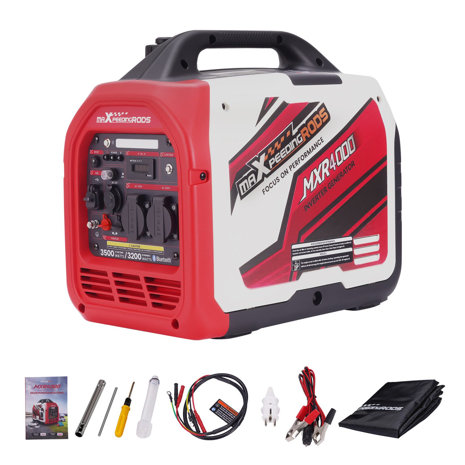 maXpeedingrods Stromerzeuger MXR4000GT, 3,5 in kW, Inverter Benzingenerator App Steuerung und Überwachung