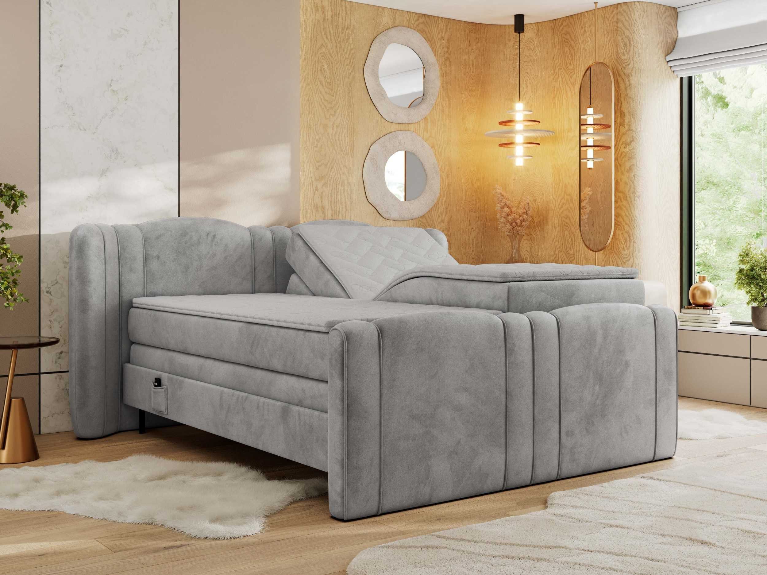 MKS MÖBEL Boxspringbett FORTINA (Multipocket-Matratzen, T30-Schaum, Toppper), Doppelbett mit Elektrisch verstellbare