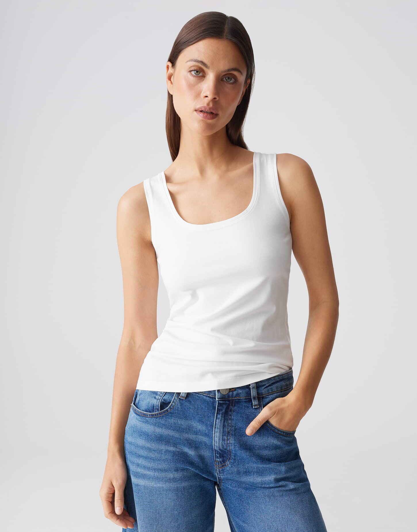 OPUS Trägertop Tanktop IMILIA Slim aus BCI Cotton Mix