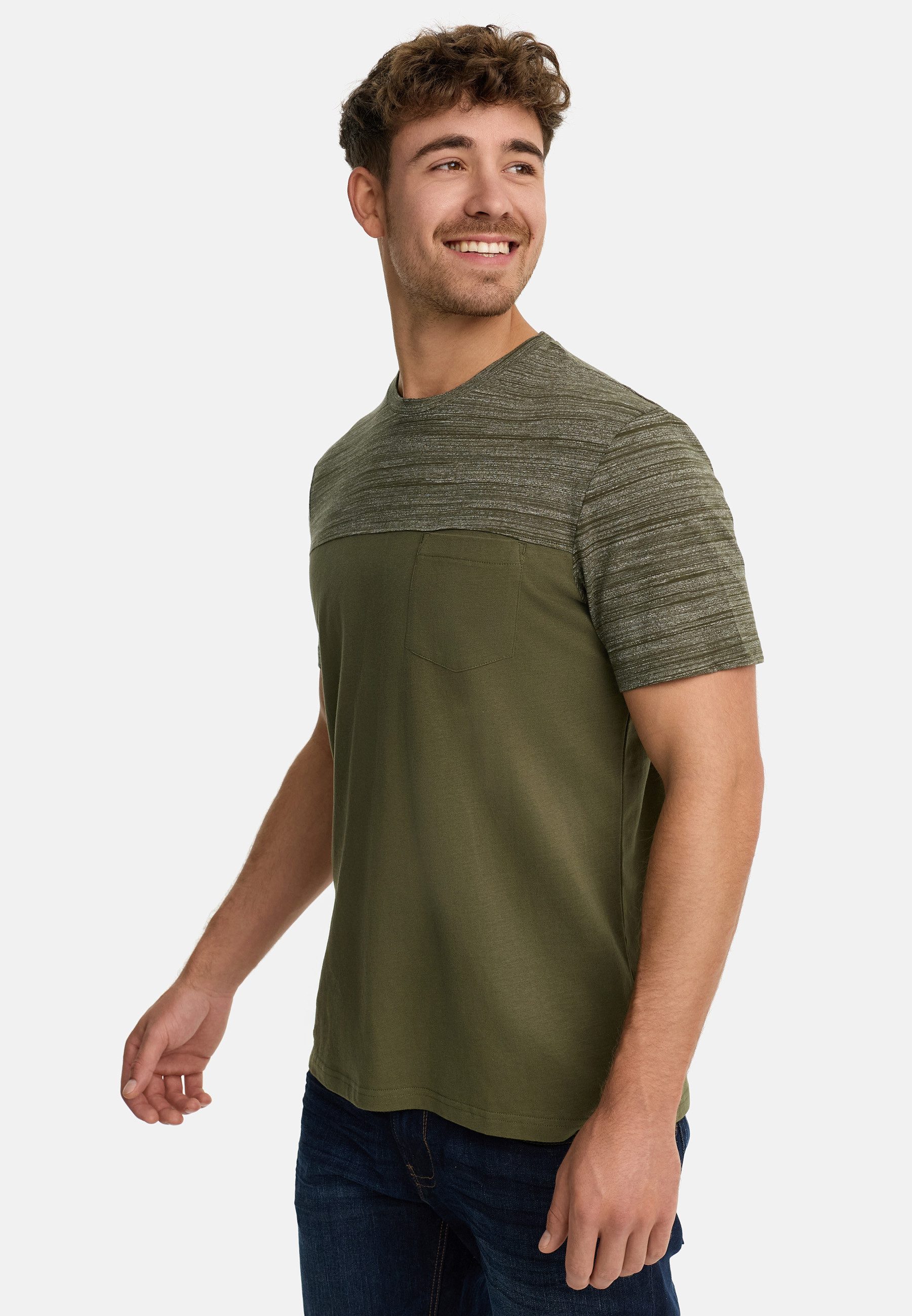 INDICODE T-Shirt Herren INSprings Shirt Tee Herrenshirt mit dezenter Brusttasche aus angenehmem Material – Bild 3 von 5