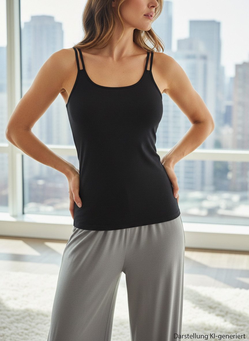 Pompadour Unterhemd (Mehrpack, 3-St., 3 Stück) mit Doppel - Spaghettiträgern, Serie Intime, Modal 3 Stück