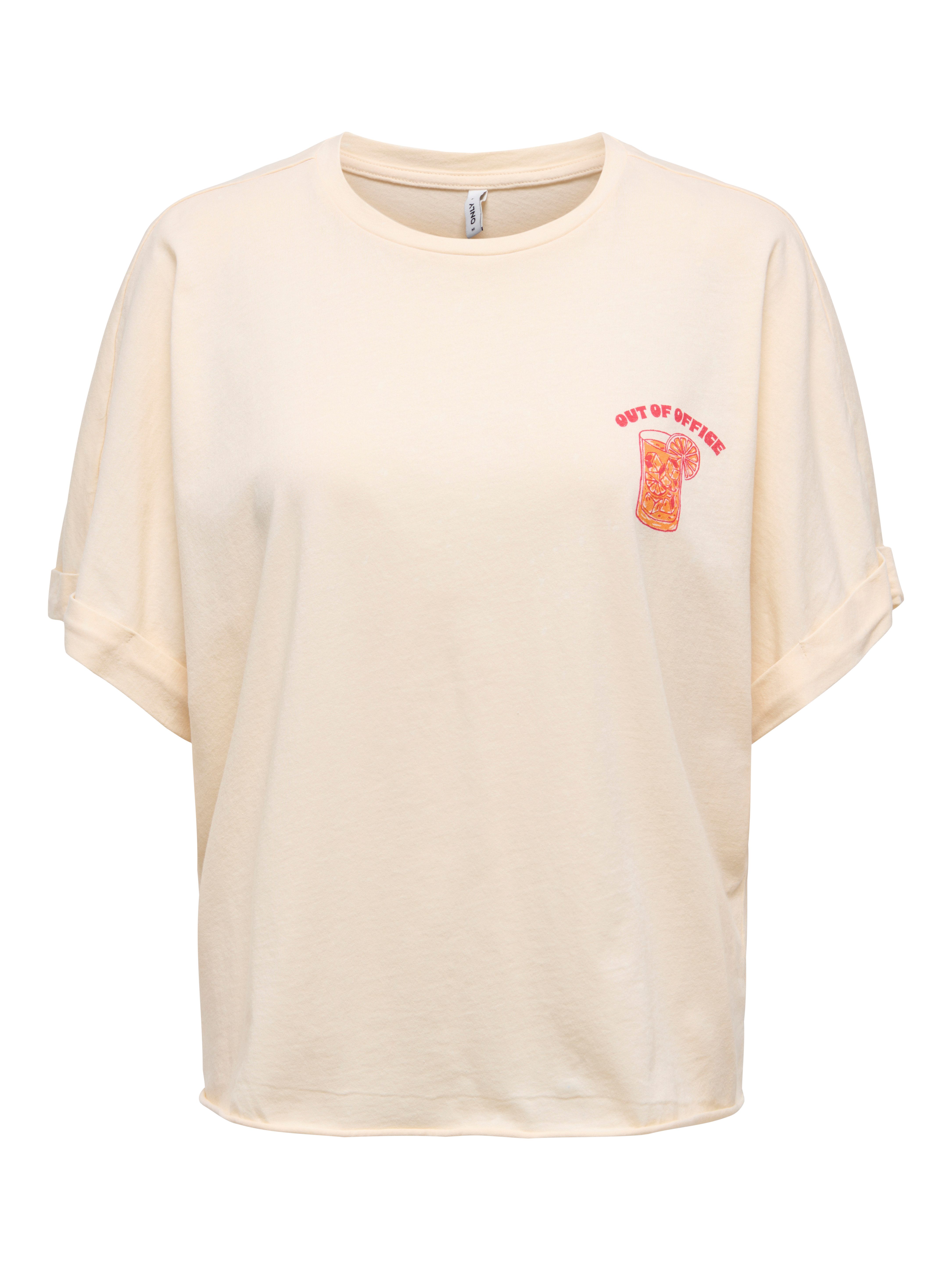 ONLY Kurzarmshirt ONLMINNA LIFE S/S PRINT TOP CS JRS mit Print auf der Vorder- und Rückseite