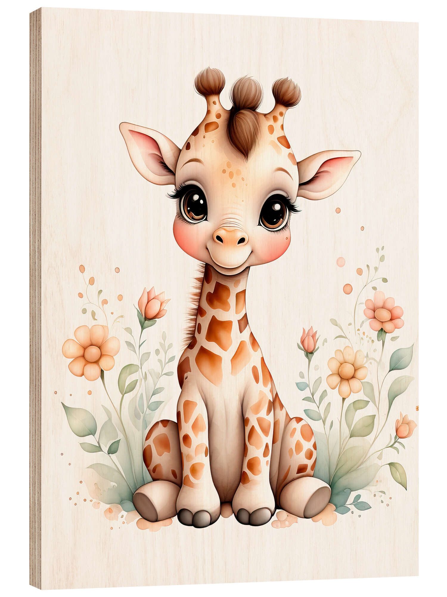 Posterlounge Wandbild Niedliche baby Giraffe, nobelart, erhältlich als Poster, Leinwandbild, Wandsticker oder Acrylglasbild
