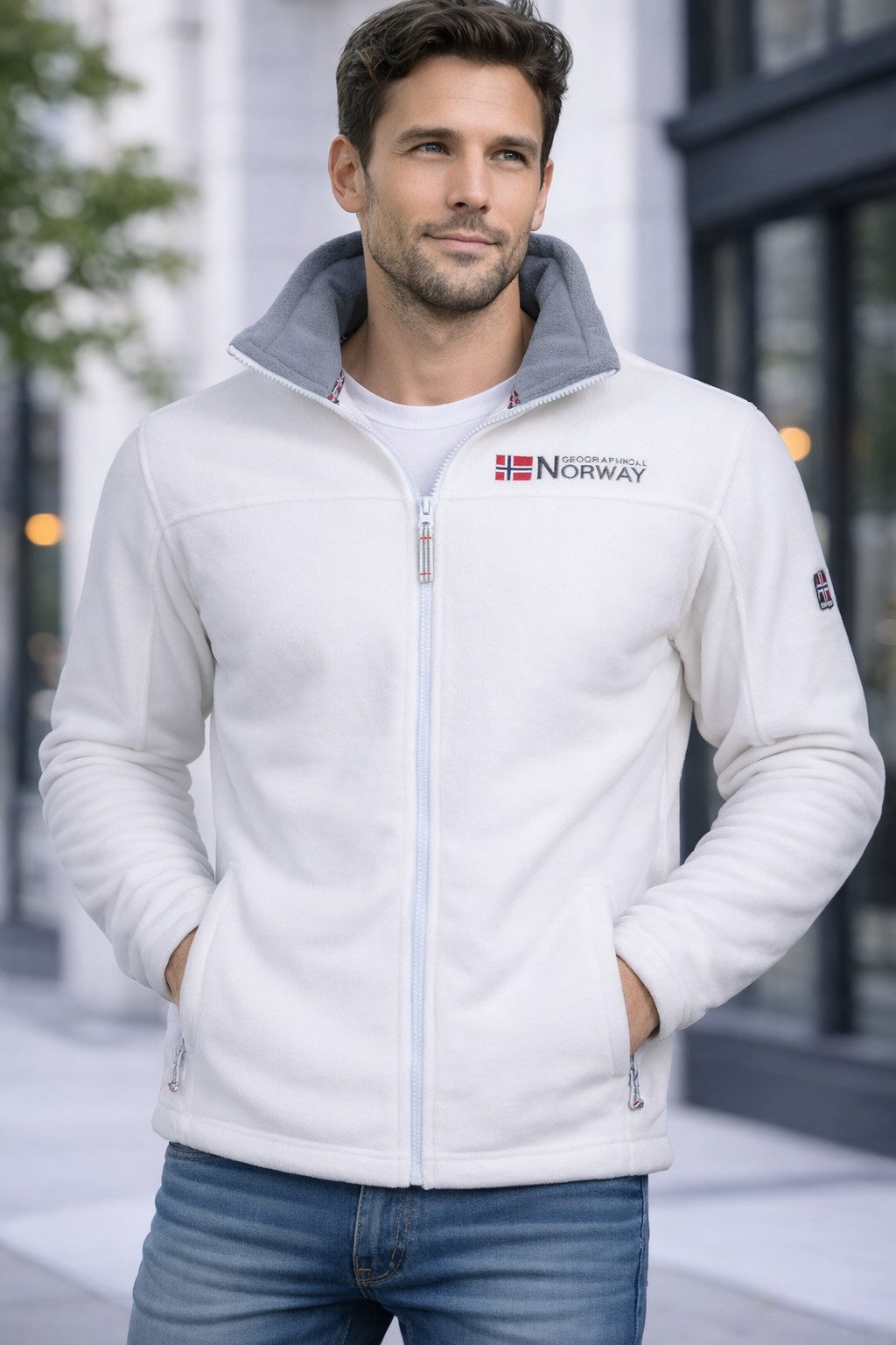 Geographical Norway Fleecejacke Herren Übergangsjacke Polar Fleece Jacke Sweat Jacke Outdoor Frühling