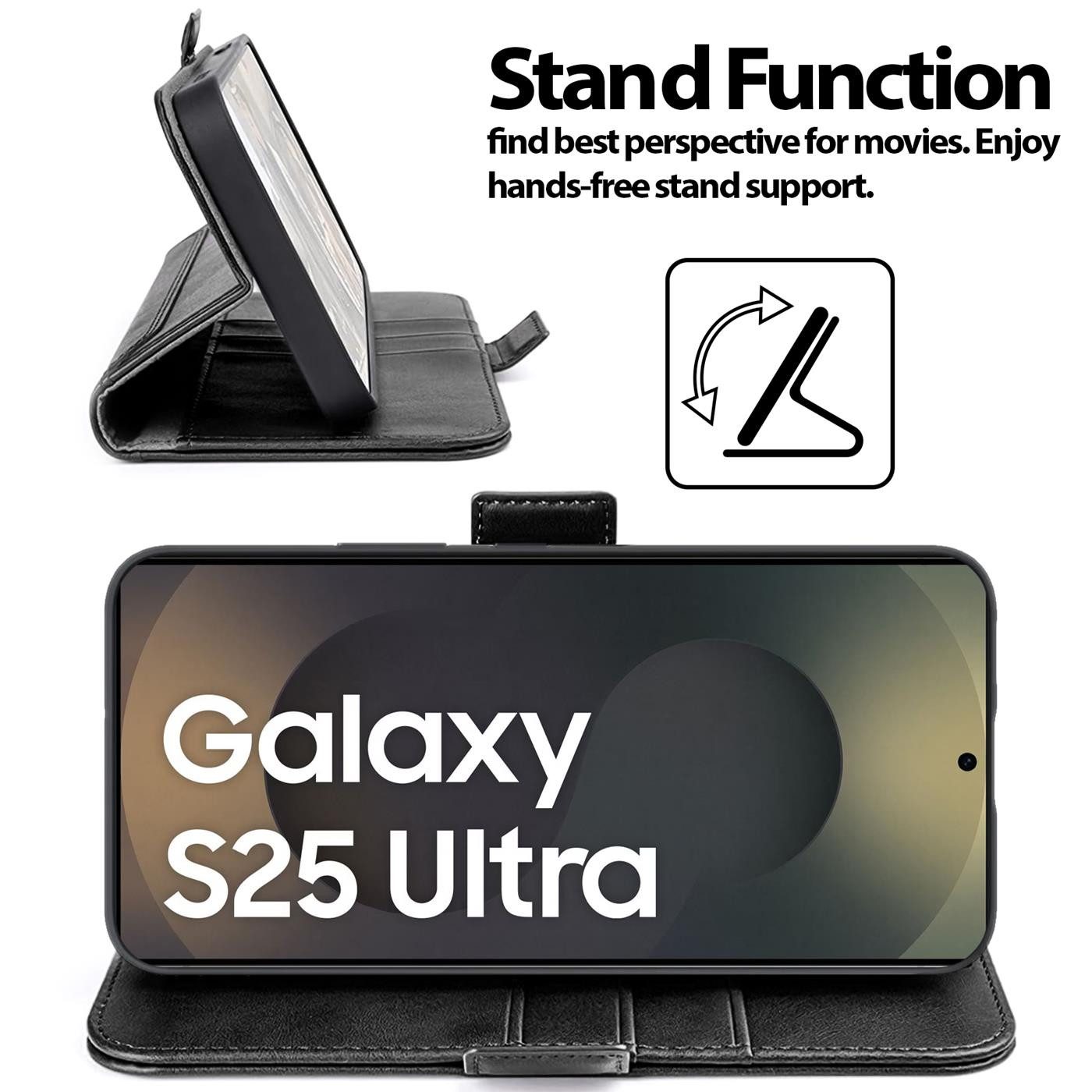 CoolGadget Handyhülle Wallet Klapptasche Cover Case für Samsung Galaxy S25 Ultra, Handy Tasche mit RFID Schutz Kartenfach Book Schutzhülle – Bild 2 von 5