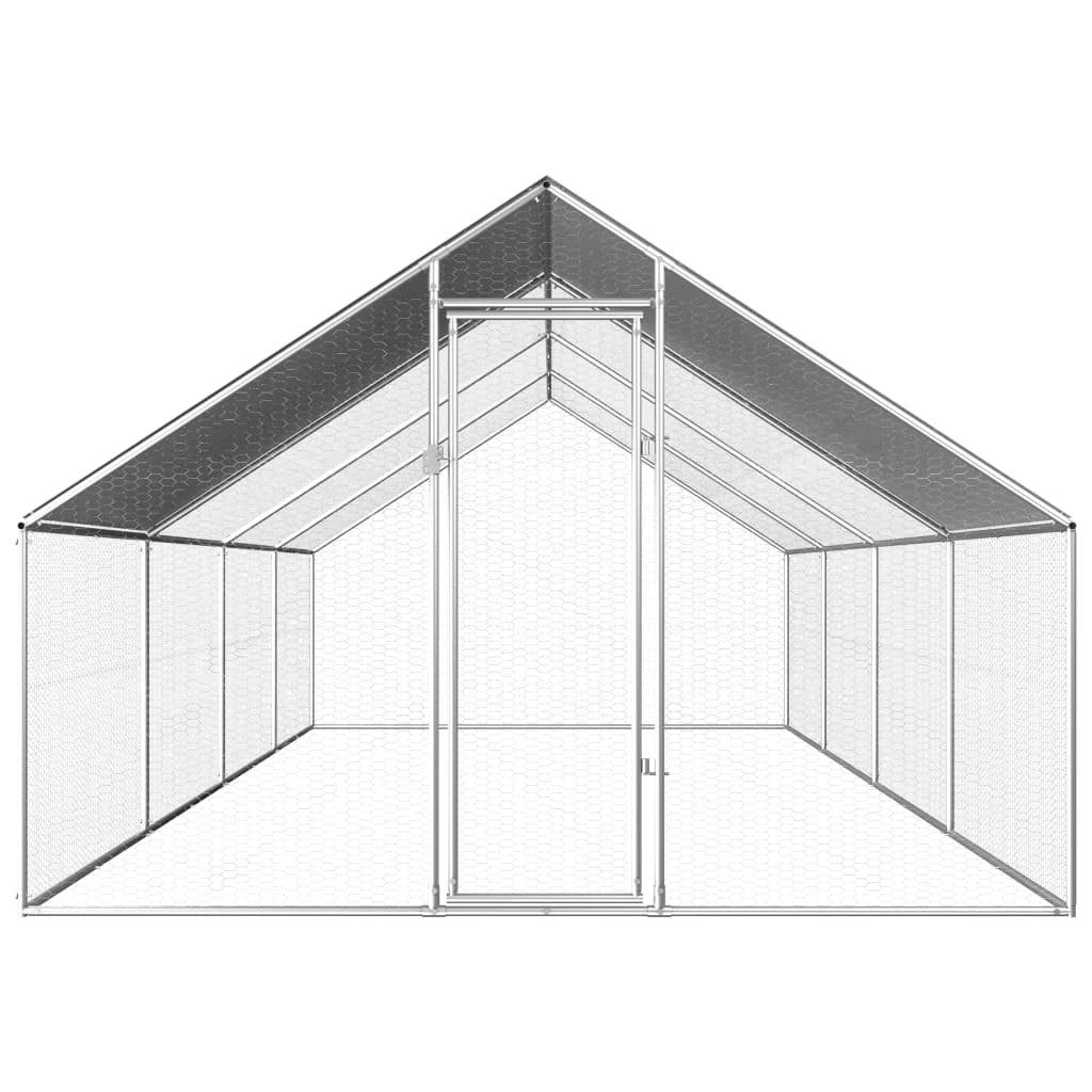 vidaXL Hühnerstall, Outdoor-Hühnerkäfig 2,75x8x1,92 m Verzinkter Stahl
