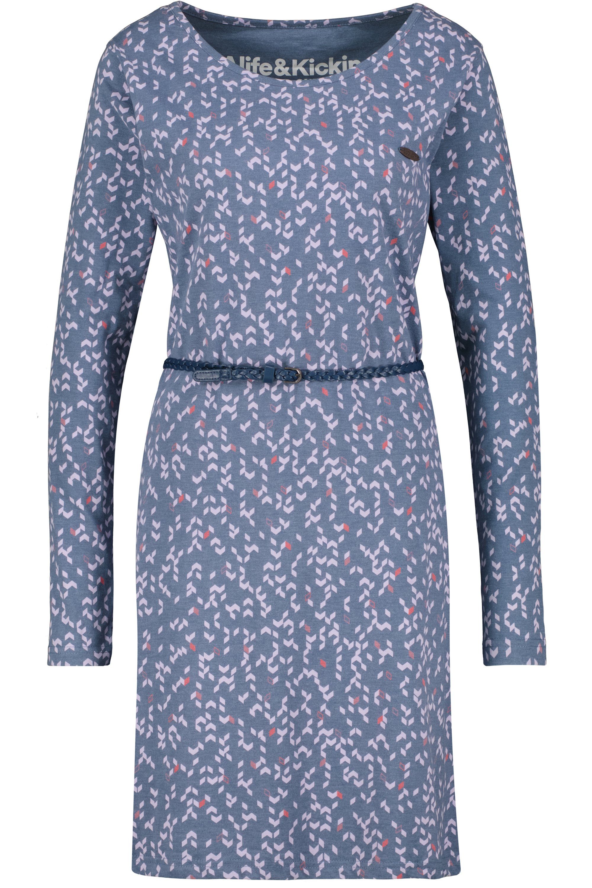 Alife & Kickin Blusenkleid nightblue Kleid melange Langarmkleid, B Dress Longsleeve EllinAK Damen