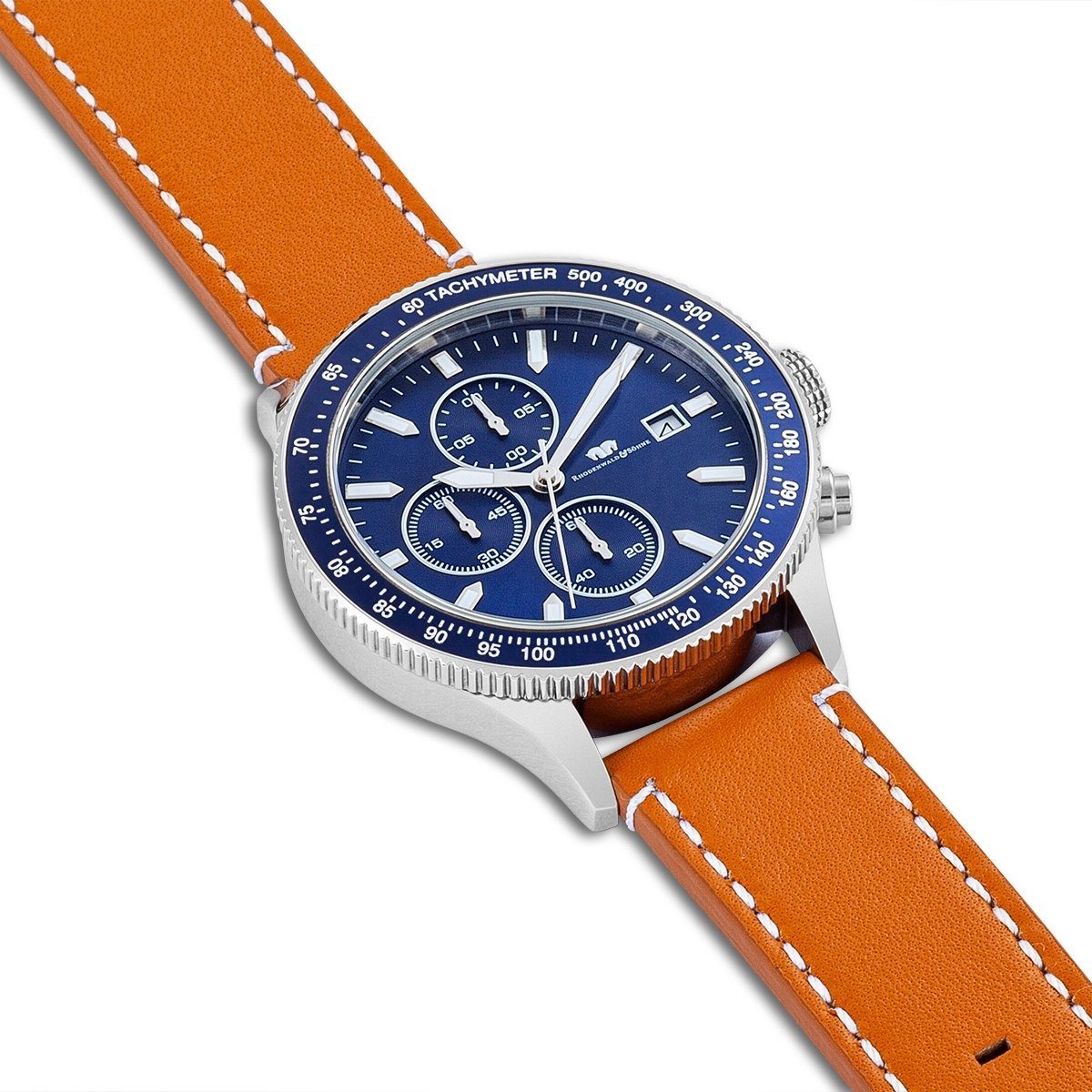 Rhodenwald & Söhne Chronograph Karthago II silber Karthago II, mit Echtleder-Armband – Bild 5 von 5