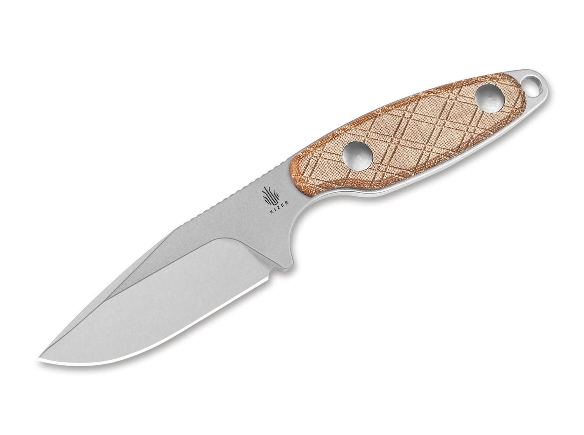 Kizer Taschenmesser Feststehendes Messer Muskrat 154CM Micarta Natural