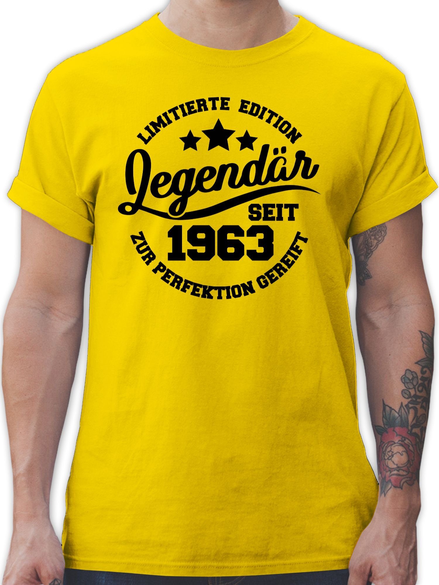 Shirtracer T-Shirt Legendär seit 1963 - schwarz 60. Geburtstag 3 Gelb