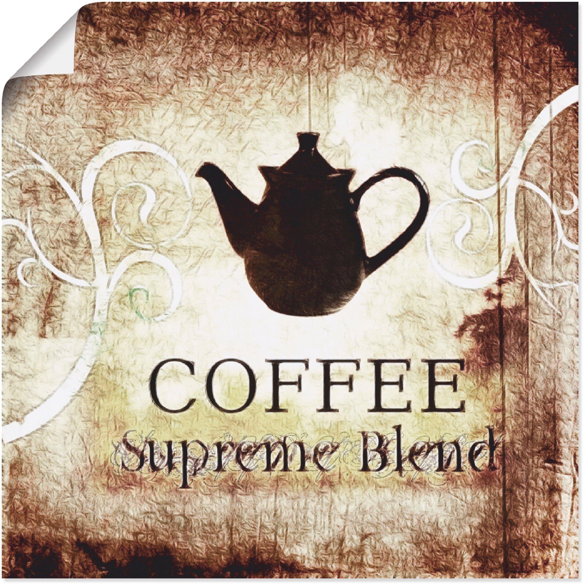 Artland Poster Kaffee, Getränke (1 St), als Leinwandbild, Wandaufkleber oder Poster in versch. Größen