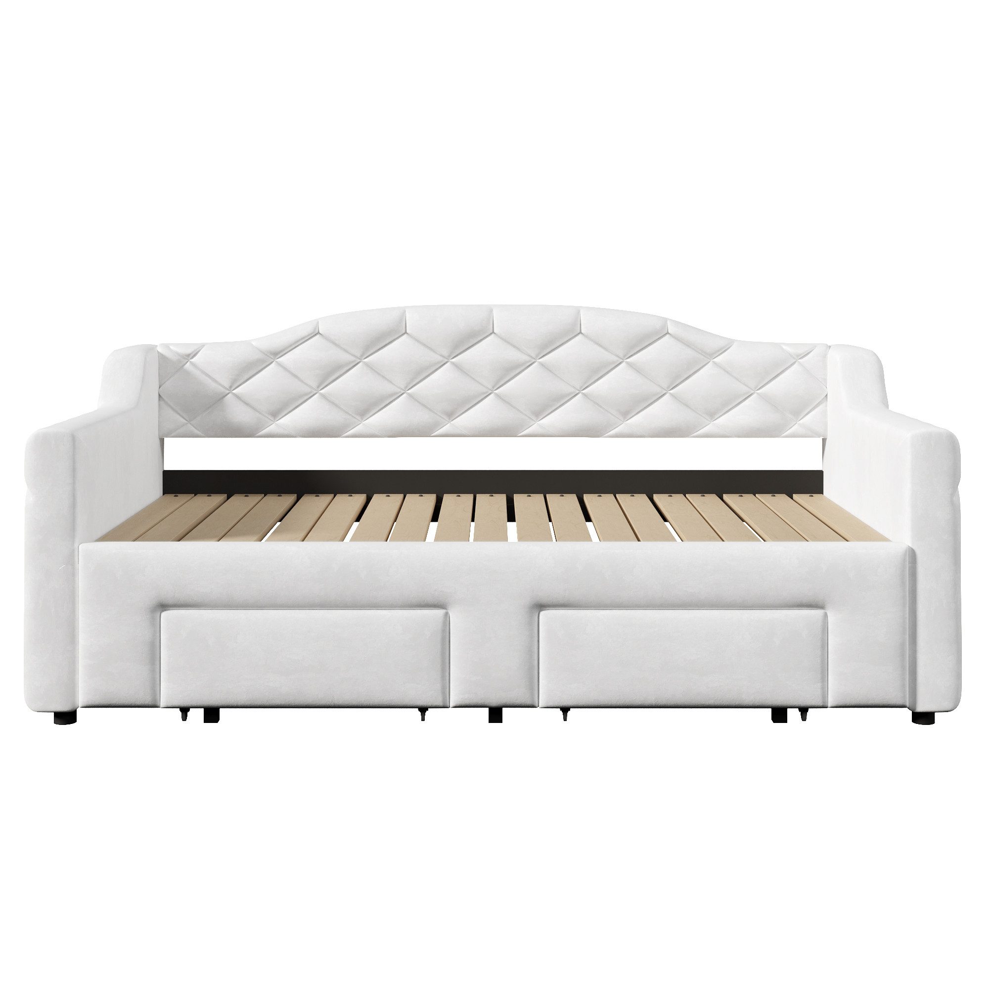 Odikalo Schlafsofa Schlafcouch mit Ausziehbett & LED, Polster-Tagesbett, Ausziehfunktion flach oder aufgestellt