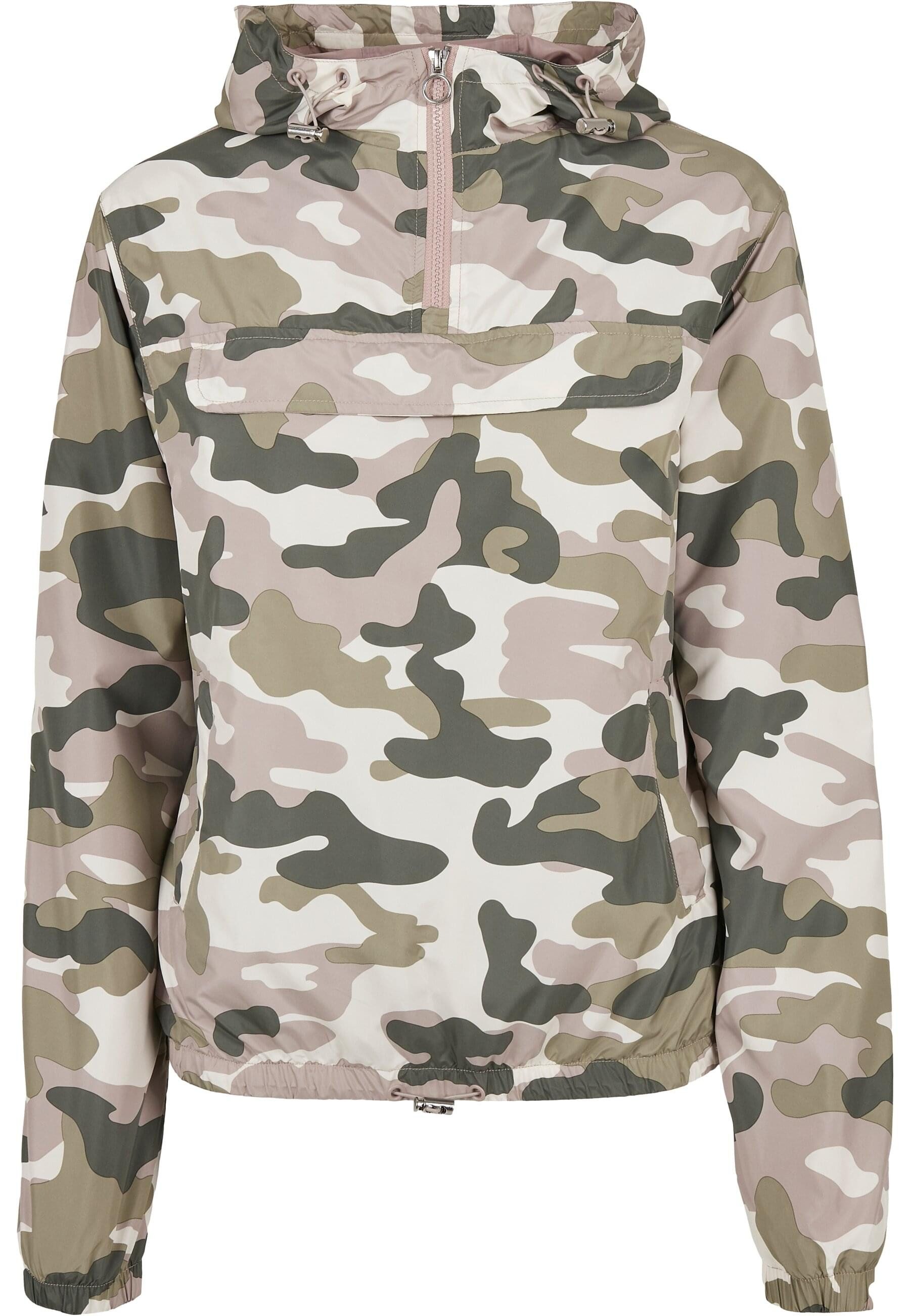 Urban Classics Damen Pullover-Jacke Mit Tiermuster – Windabweisender Kapuzen-Windbreaker | Leoparden- Oder Schlangenprint