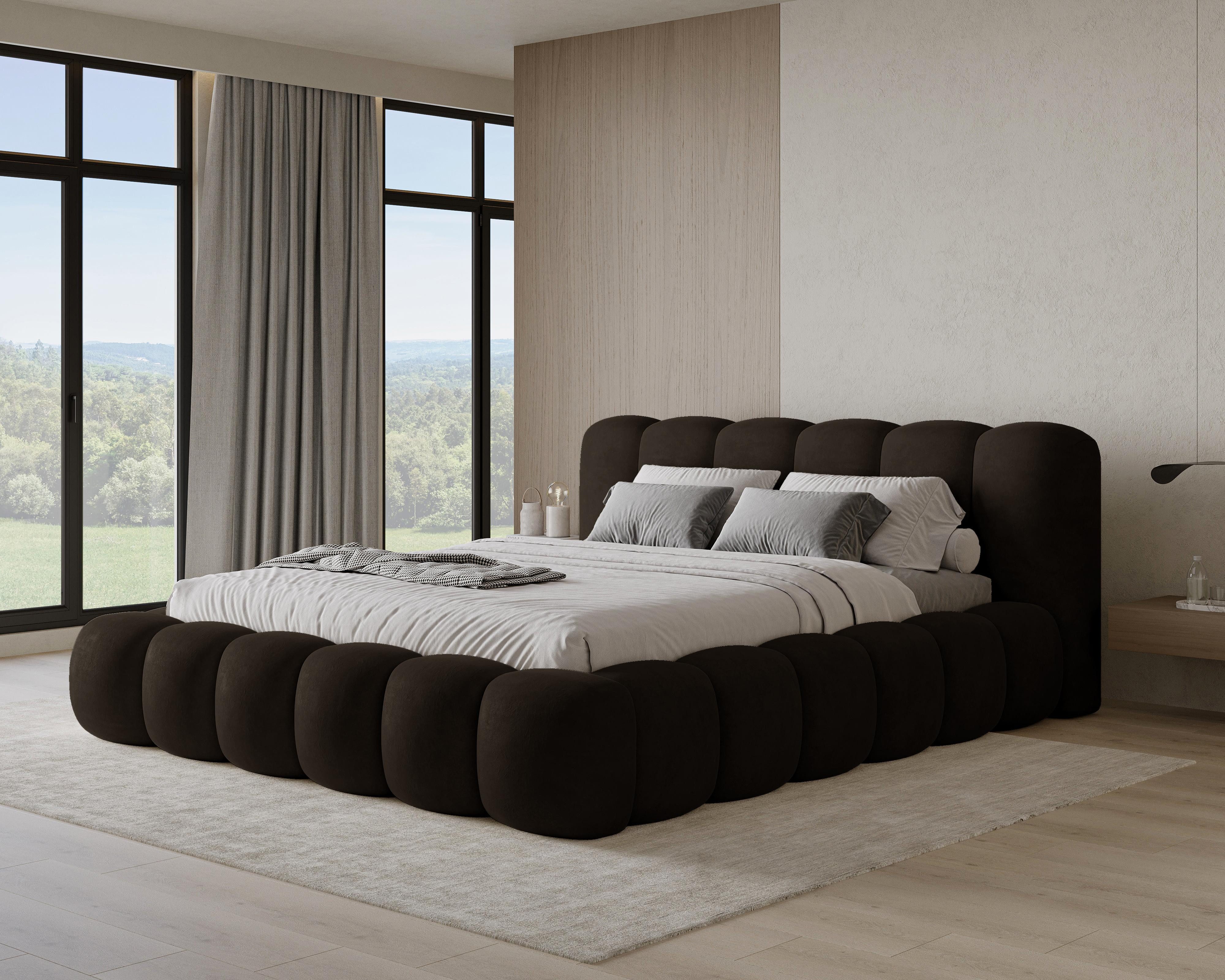 Chilly Möbel Polsterbett Samt Stoff mit Stauraum und Hubfunktion Metallrahmen (Boxbett ohne Matratze in vielen Farben, 140x200 160x200 180x200 200x200cm), gepolstertem Kopfteil Bettkasten modern