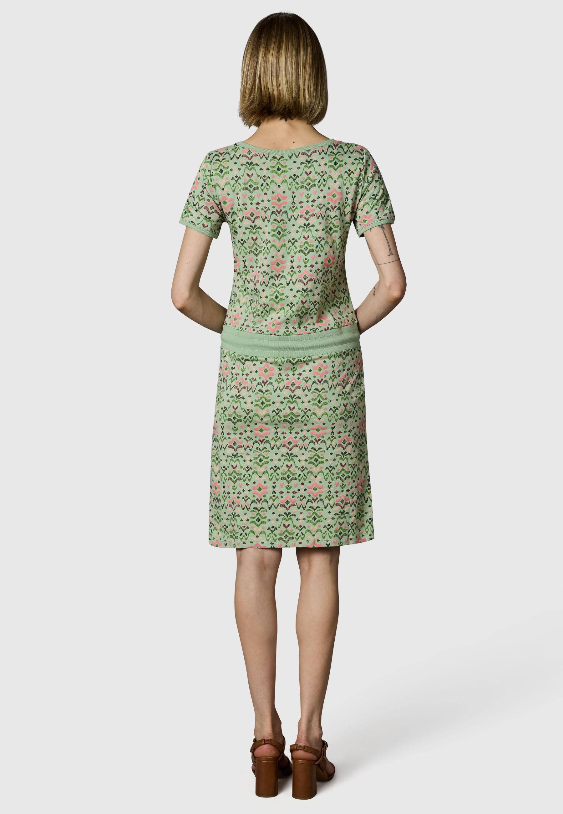 Ragwear Minikleid Baomi Print YOUMODO Gemustertes kurzes Sommerkleid mit Taillenkordel
