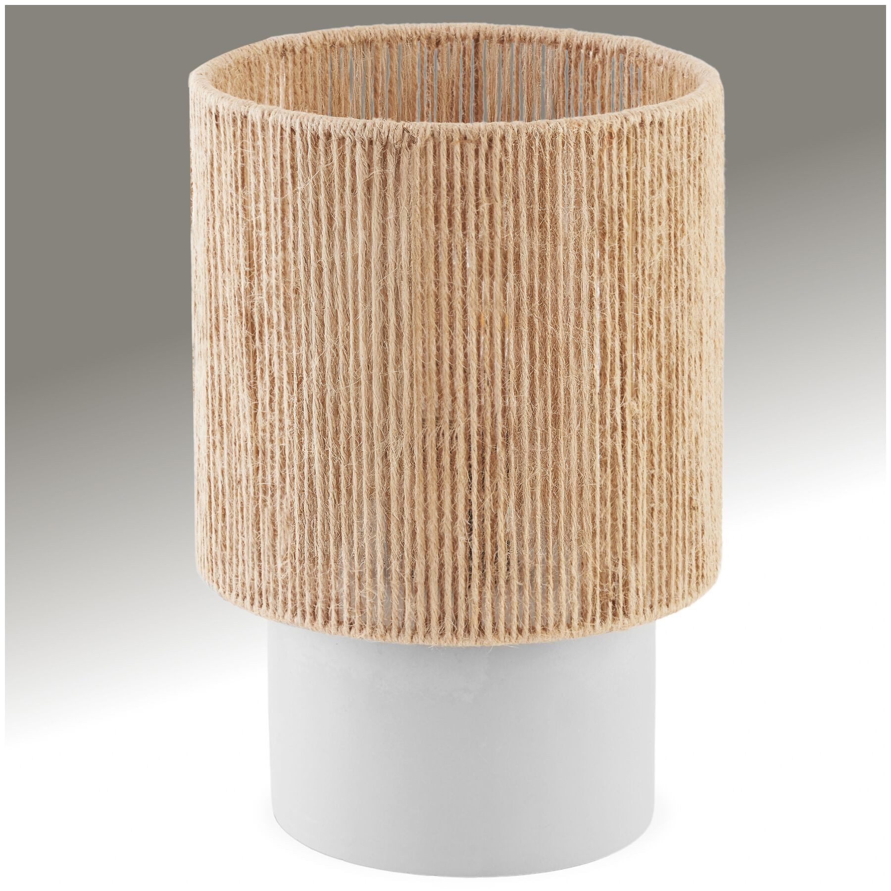 tectake Schreibtischlampe Tischleuchte, Zementfuß mit Schaumstoffschoner, 20,5 x 30,5 cm, Inkl. Aufbauanleitung, nicht relevant, natürliche Jutefaser, Schirmgestell aus formstabilem Stahl