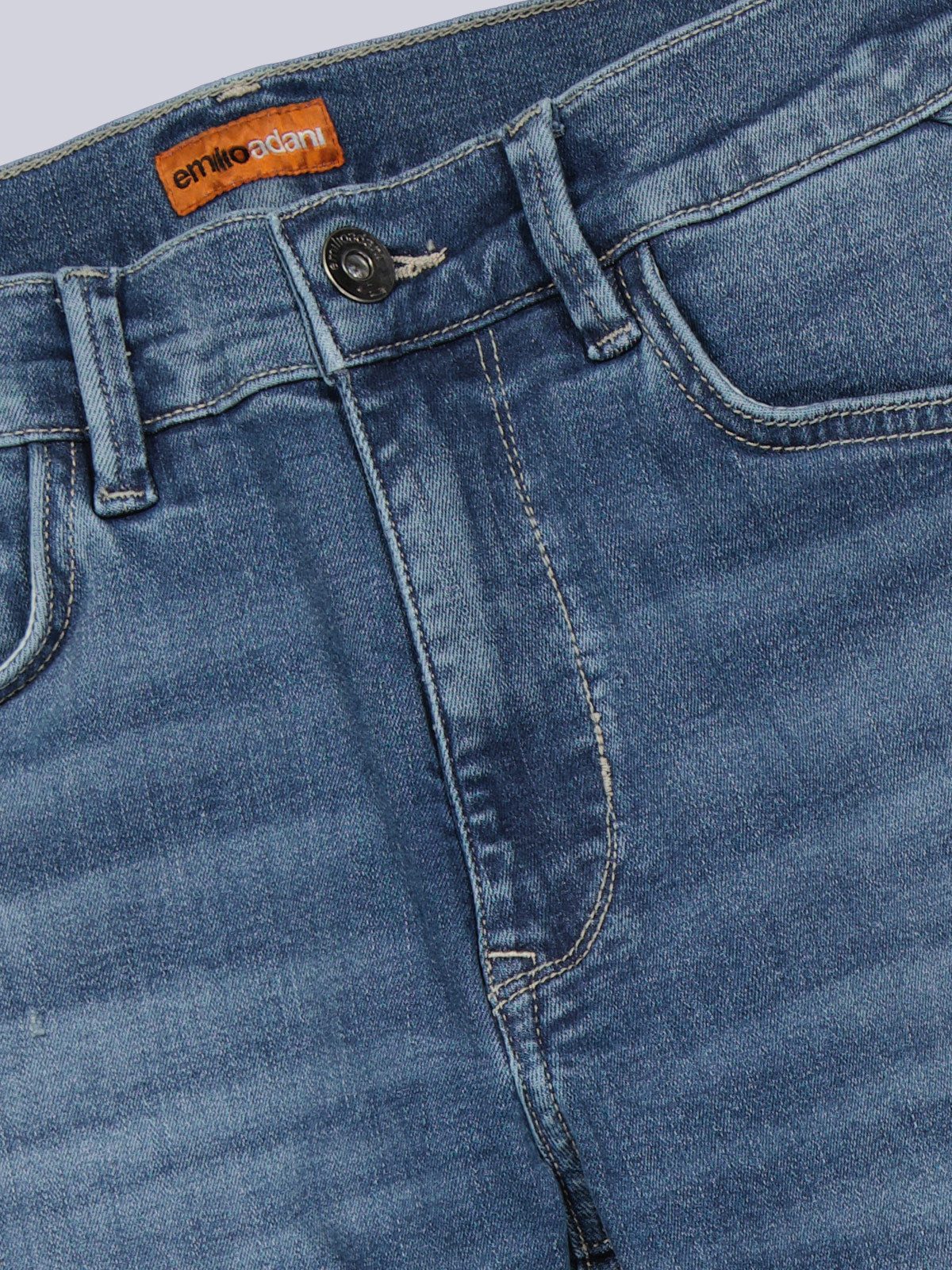 Stretch-Jeans Herren Super-Stretch-Jeans slim fit, Mittelblau