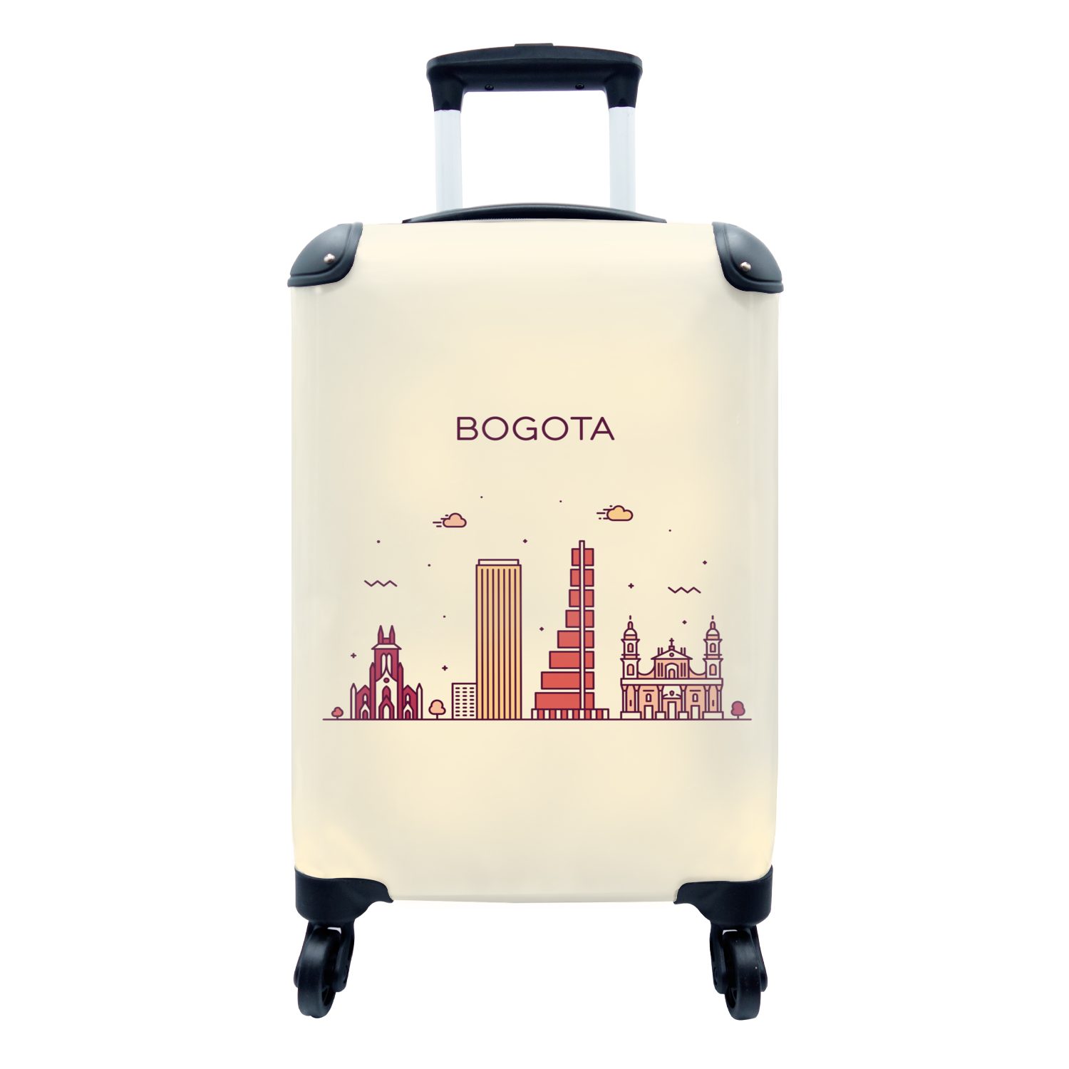 MuchoWow Handgepäckkoffer Bogota - Skyline - Kolumbien, 4 Rollen, Reisetasche mit rollen, Handgepäck für Ferien, Trolley, Reisekoffer