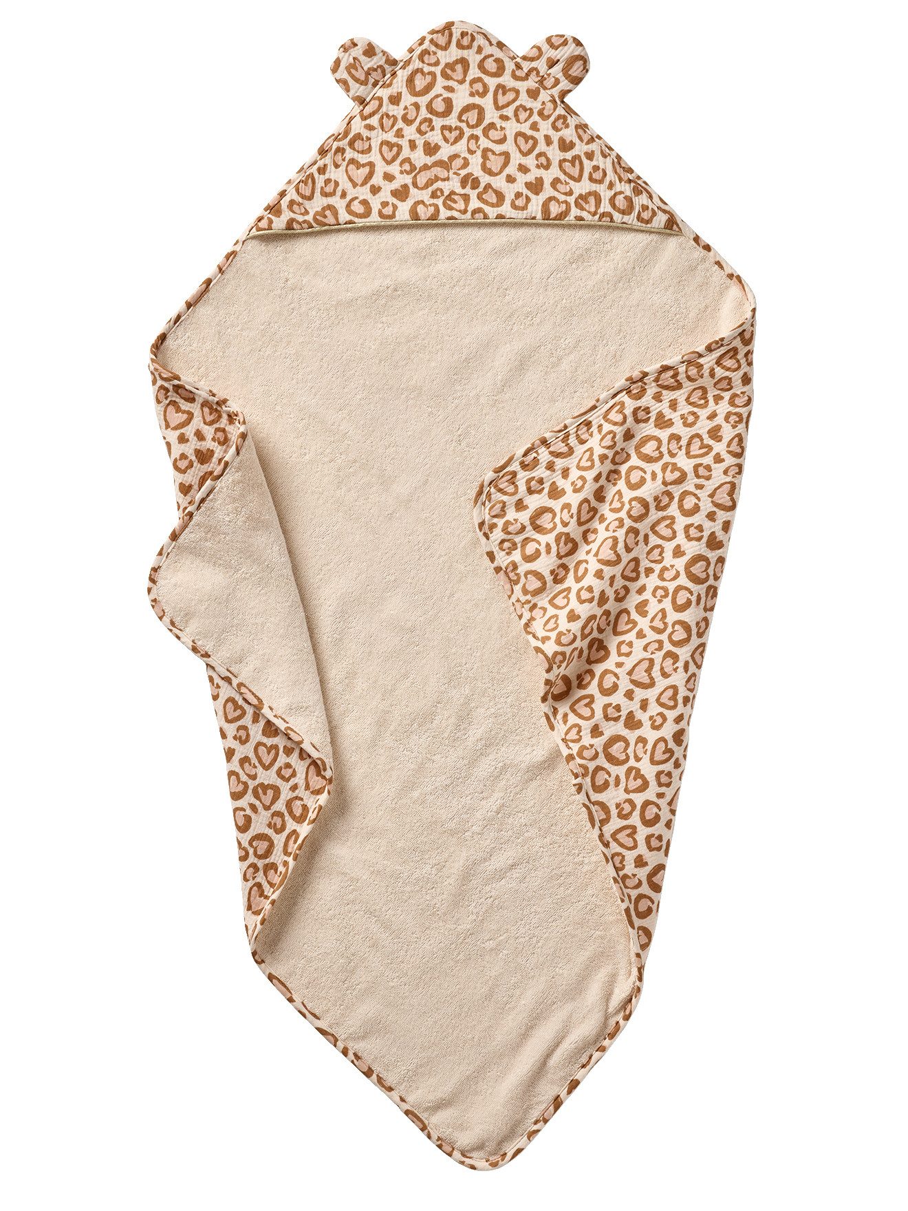 vertbaudet Kapuzenhandtuch Baby Badecape LOVELY LEO aus Musselin günstig online kaufen
