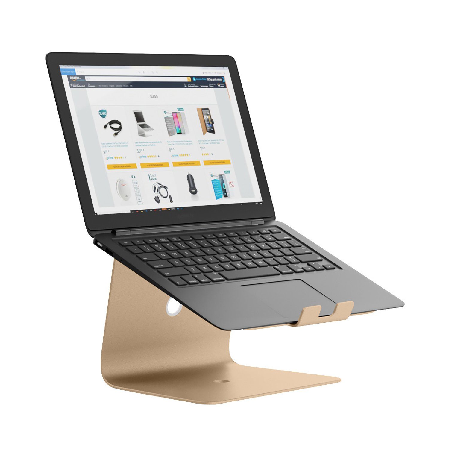 SLABO Laptop-Ständer Notebookhalterung Laptopständer für MacBook, MacBook Air, MacBook Pro, Notebooks "Aluminium" - GOLD
