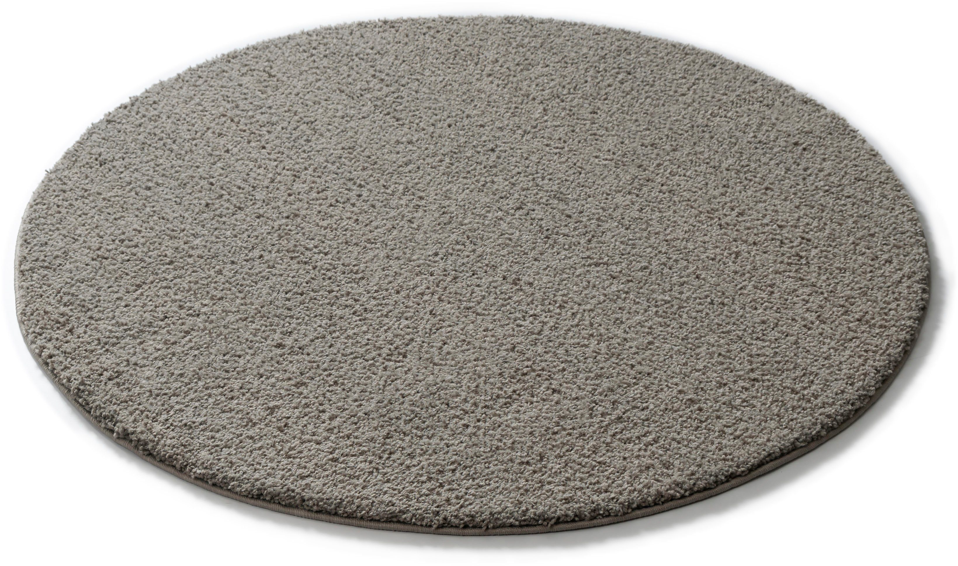 Hochflor-Teppich Ilvi, andas, rund, Höhe: 31 mm, extra flauschig, Mikrofaser, einfarbig, weich silbergrau