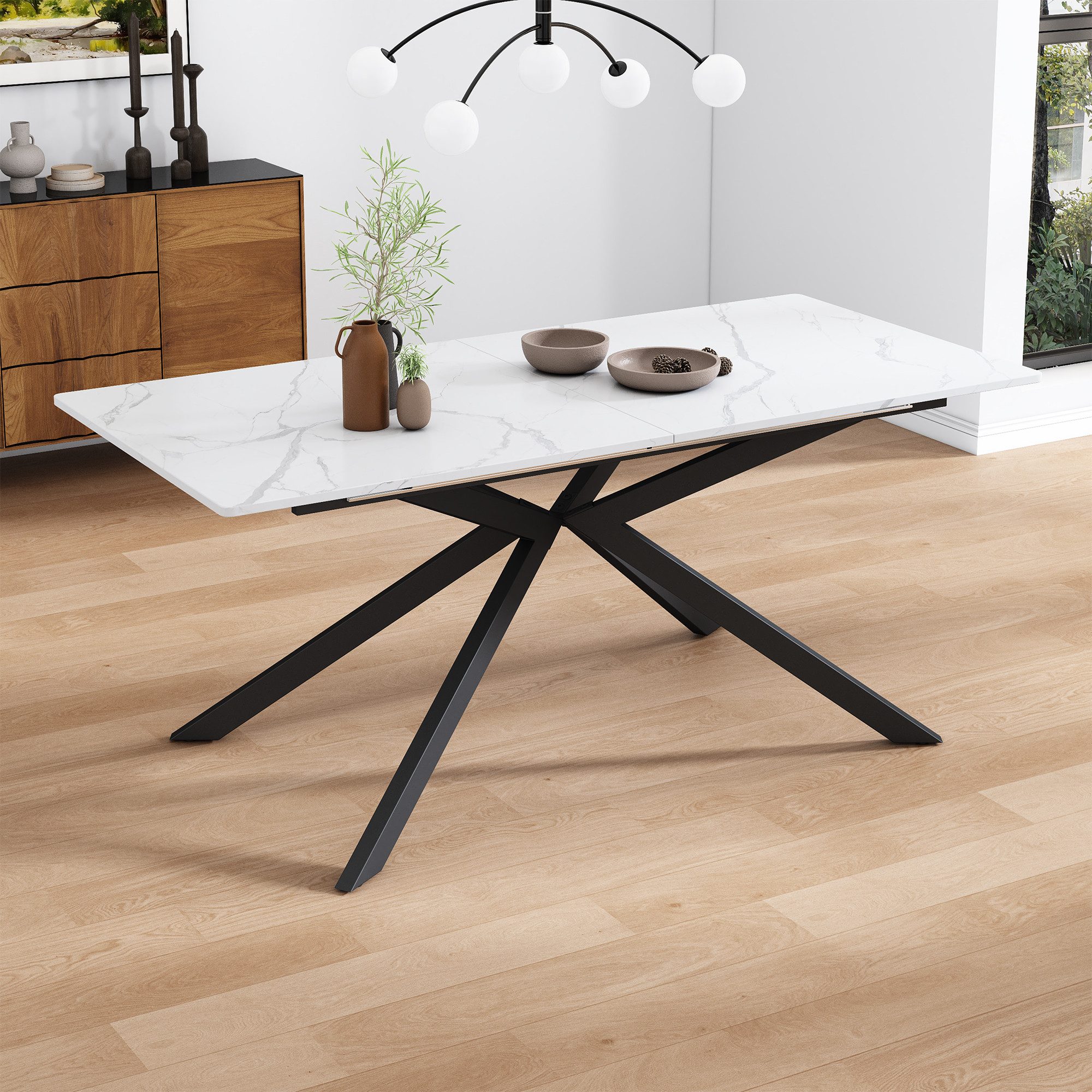 Flieks Esstisch (erweiterbare Tischplatte 150-180x70x75,5 cm, 1-St., 1 Tisch), ausziehbar Küchentisch rechteckig Schreibtisch Arbeitstisch