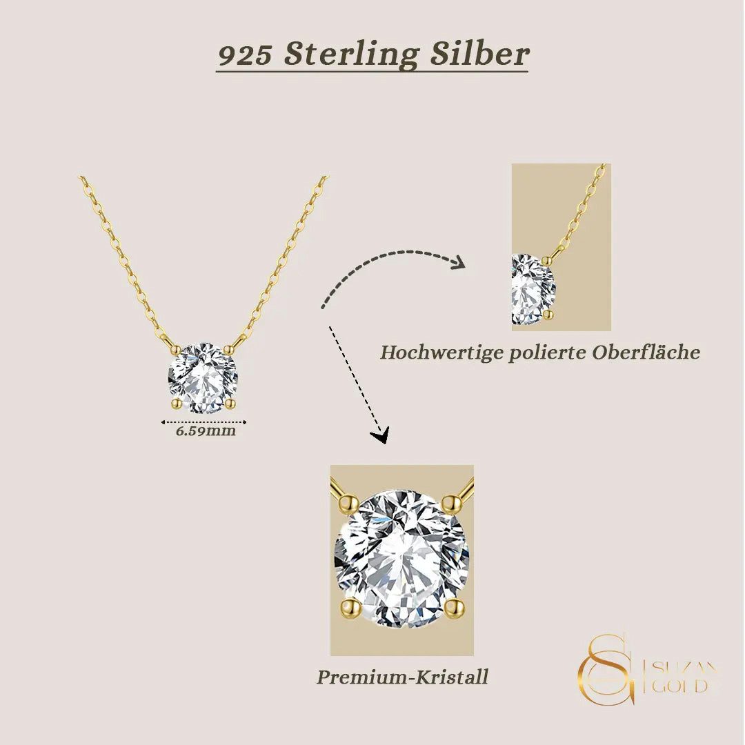 Suzan Gold Kette mit Anhänger Suzan Gold® Halskette aus 925 Silber für Damen mit