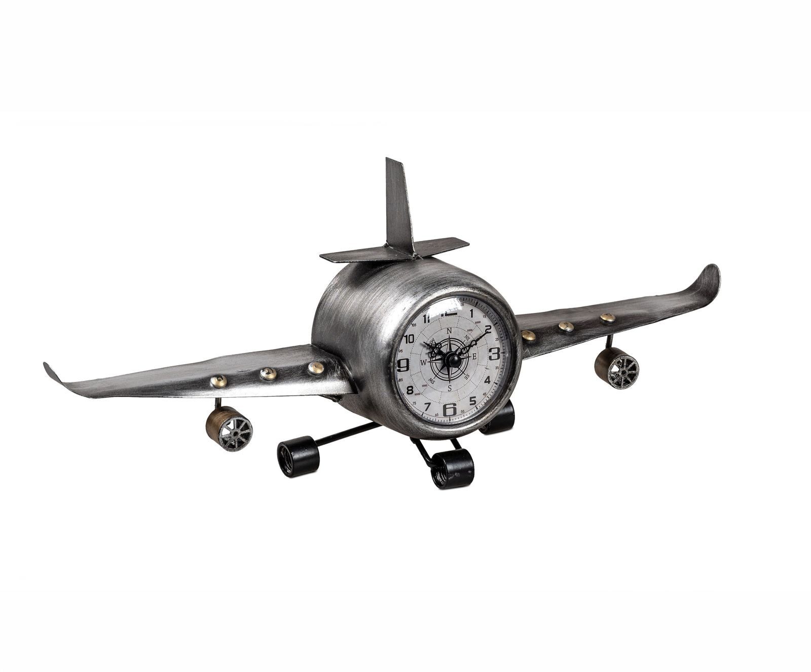 formano Wanduhr Metall Standuhr Flugzeug 40x17 günstig online kaufen