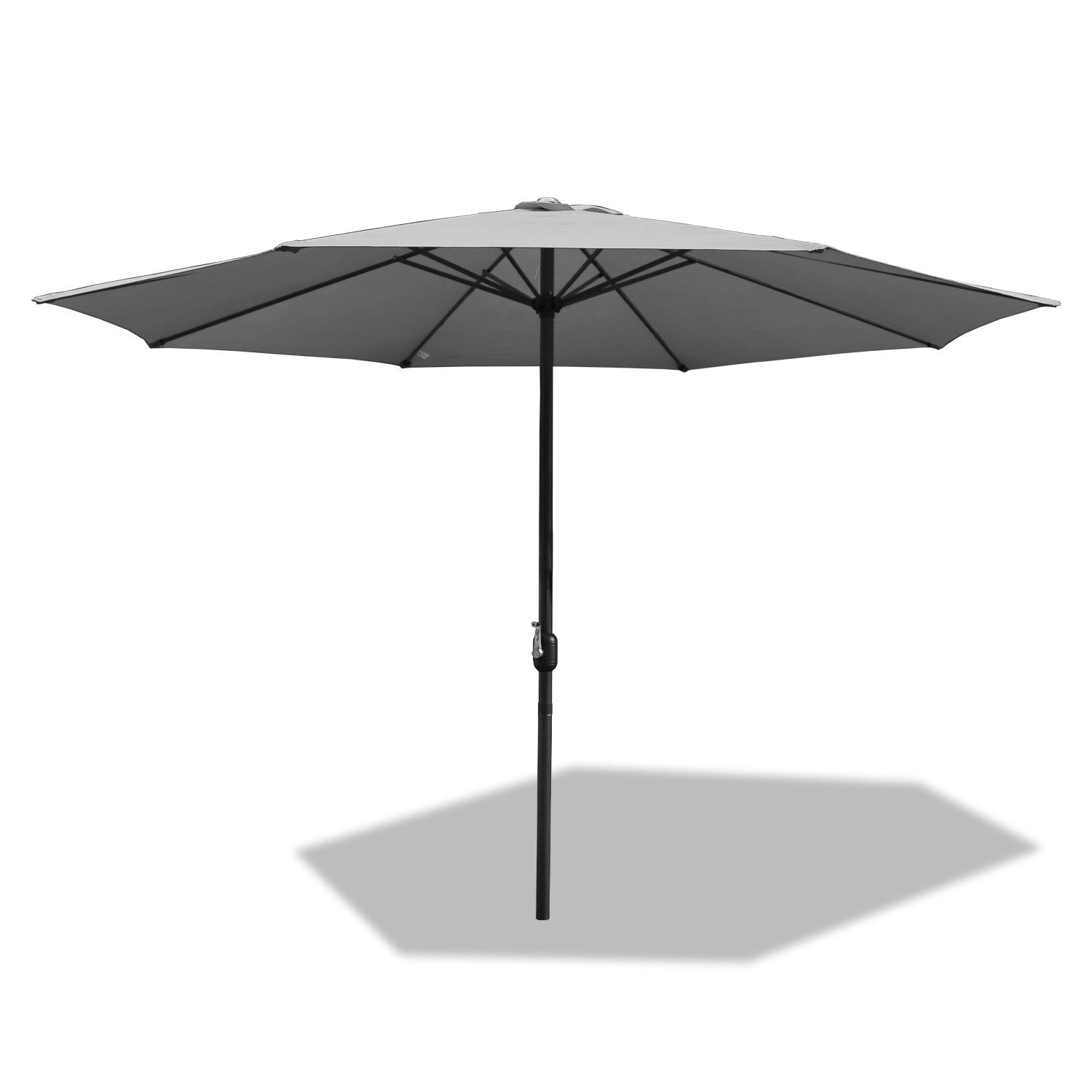 Sonnenschirm Ø3.5m Gartenschirm Ampelschirm Marktschirm Strandschirm UV Grau
