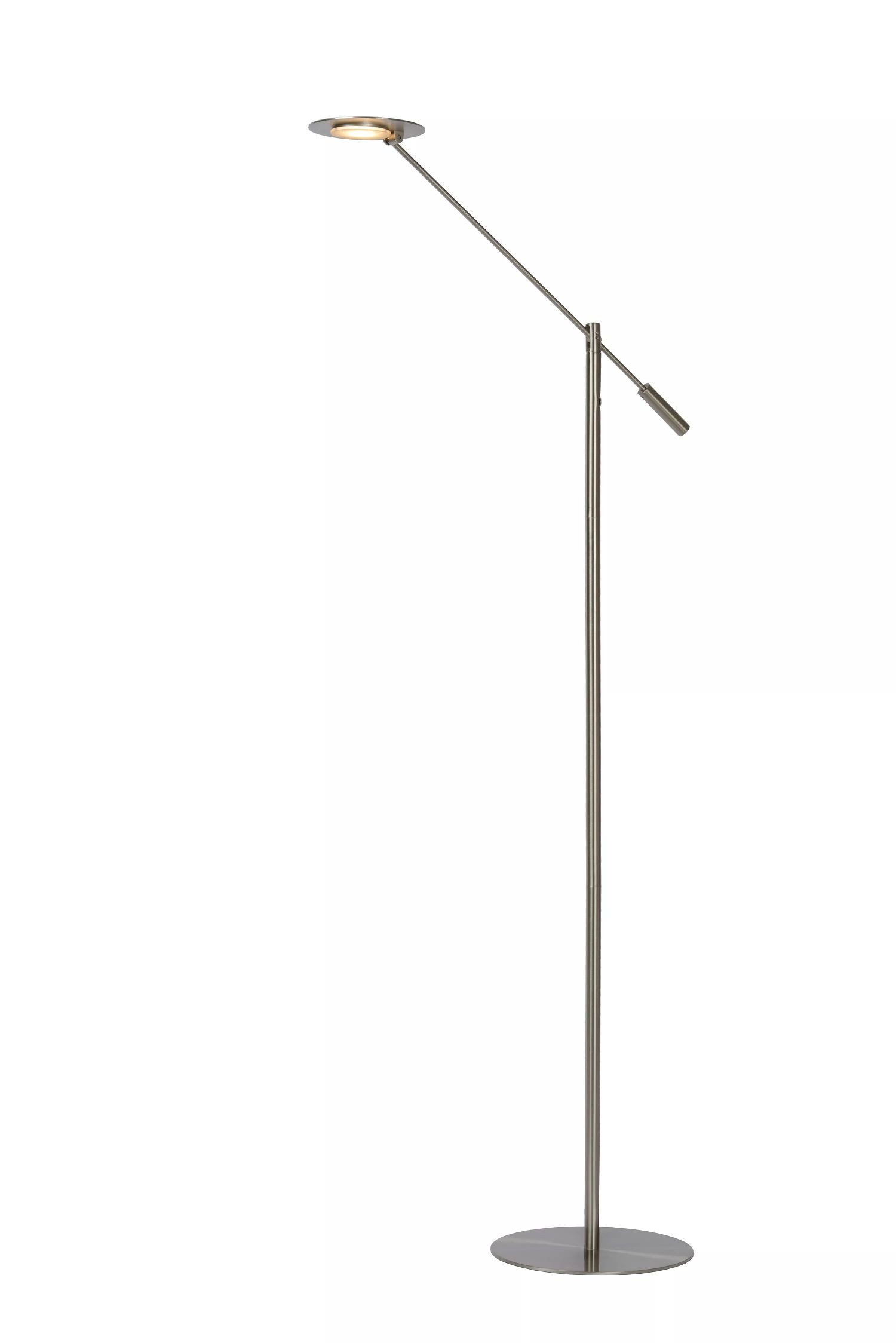 Licht-Erlebnisse Stehlampe LEKO, LED fest integriert, Warmweiß, LED Metall dimmbar 140 cm hoch Chrom 3000 K warmweißes Licht 640 lm
