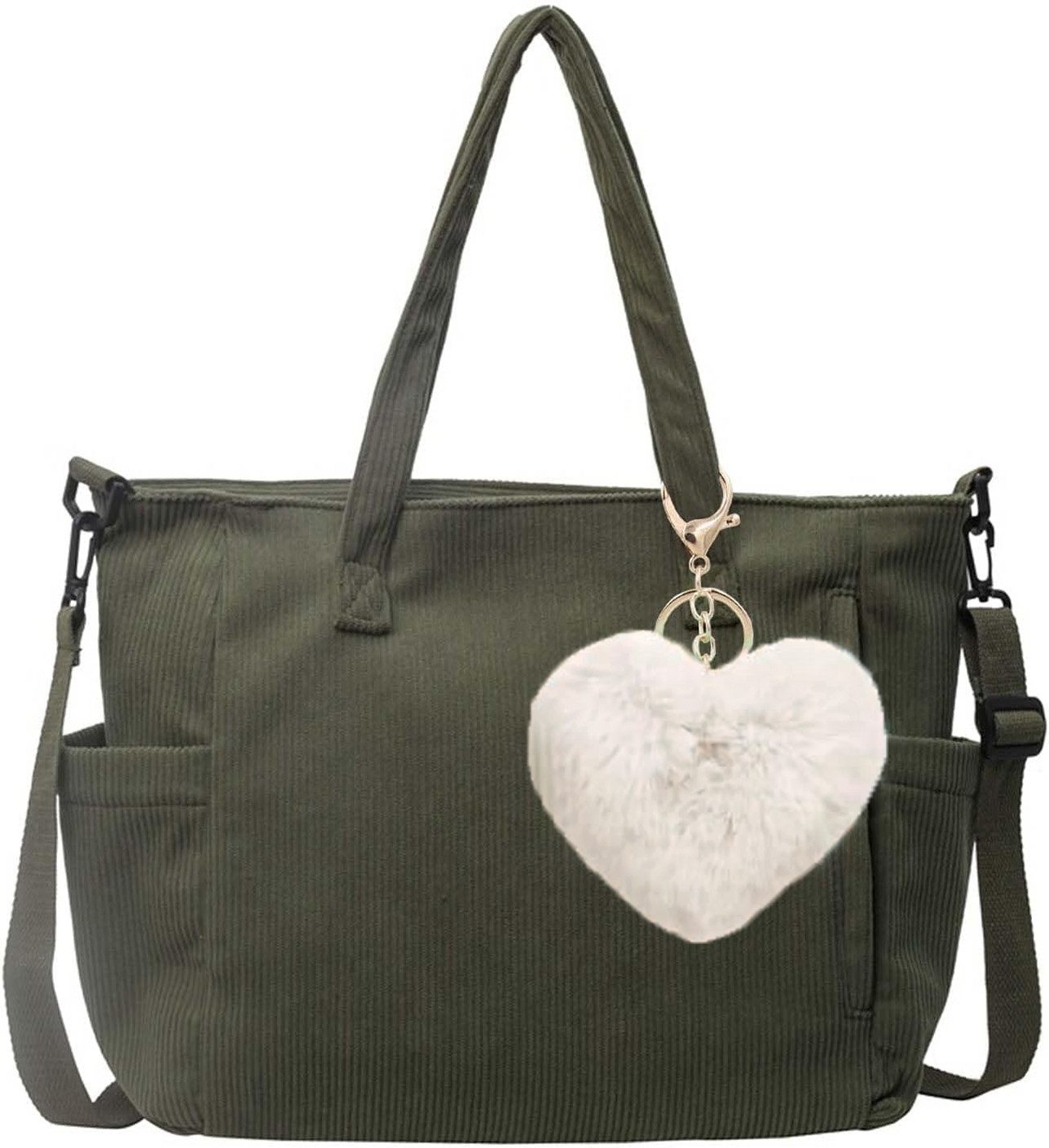 Schultertasche Cord Tasche Damen, Beuteltasche Stofftasche, Groß Shopper Tasche