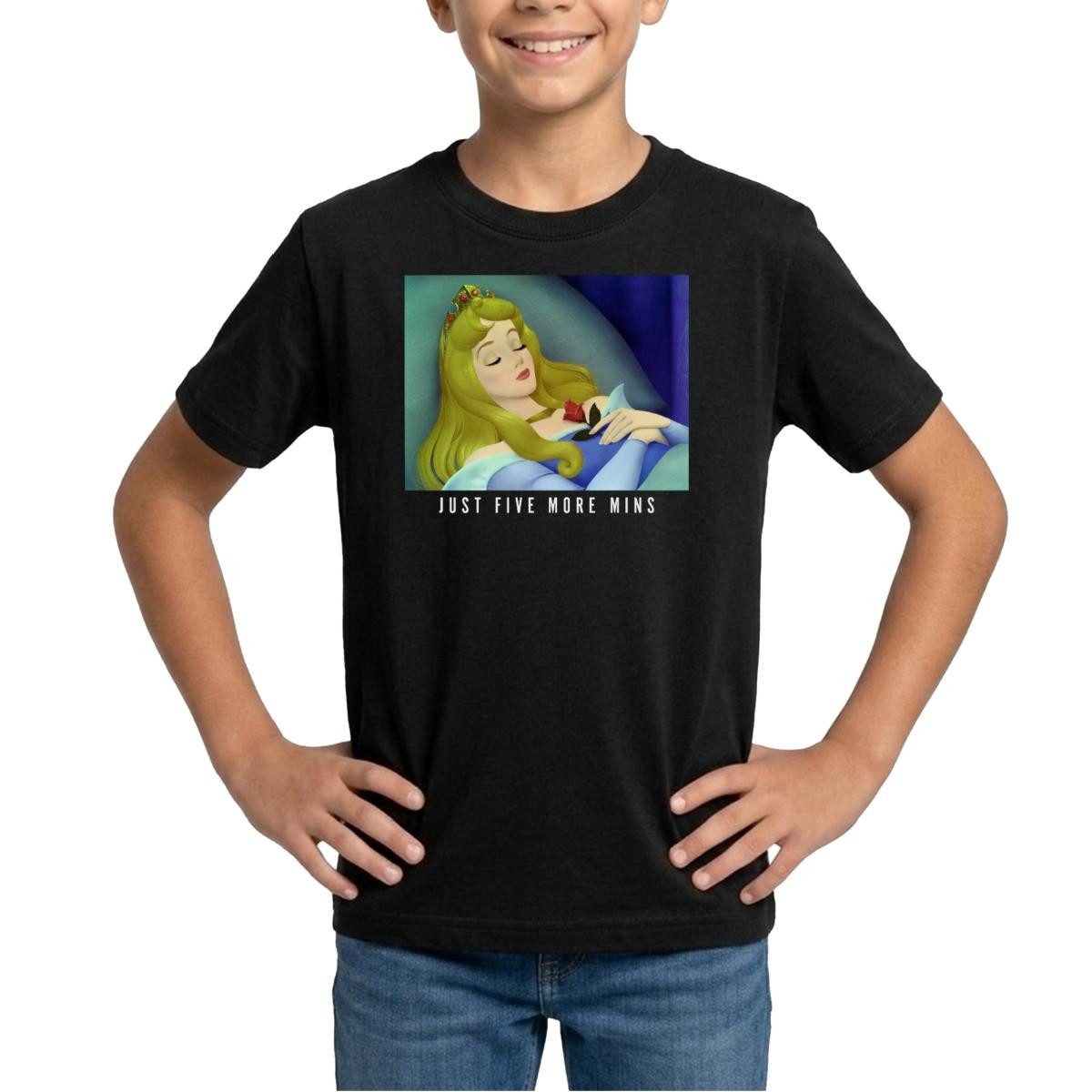 Spreadshirt T-Shirt Dornrösschen Schlafend Five More Minutes Teenager T-Shirt (1-tlg)