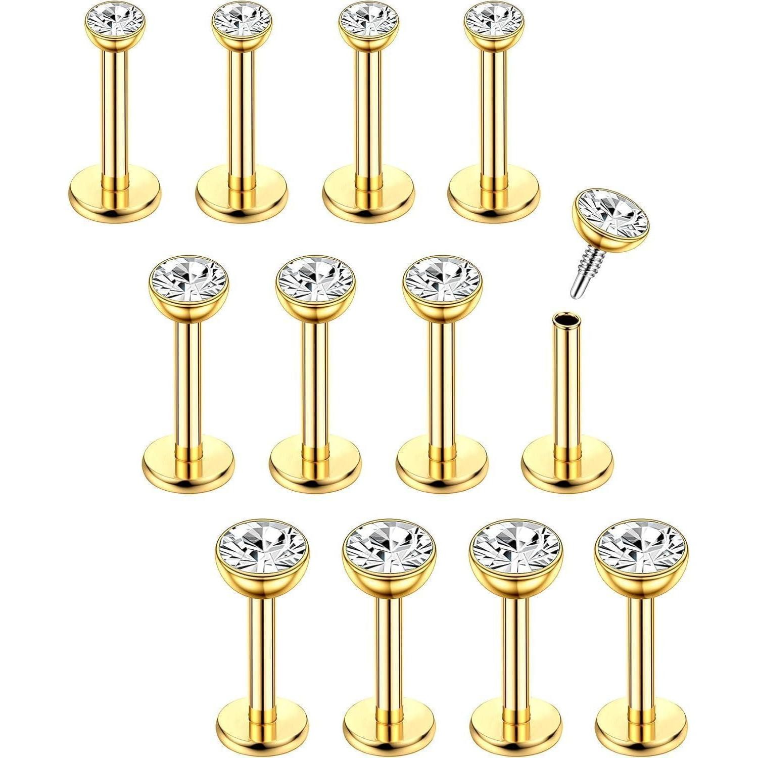 Piercing-Set 16G 12er Set Helix Piercings Chirurgenstahl 6/8mm für Frauen Männer