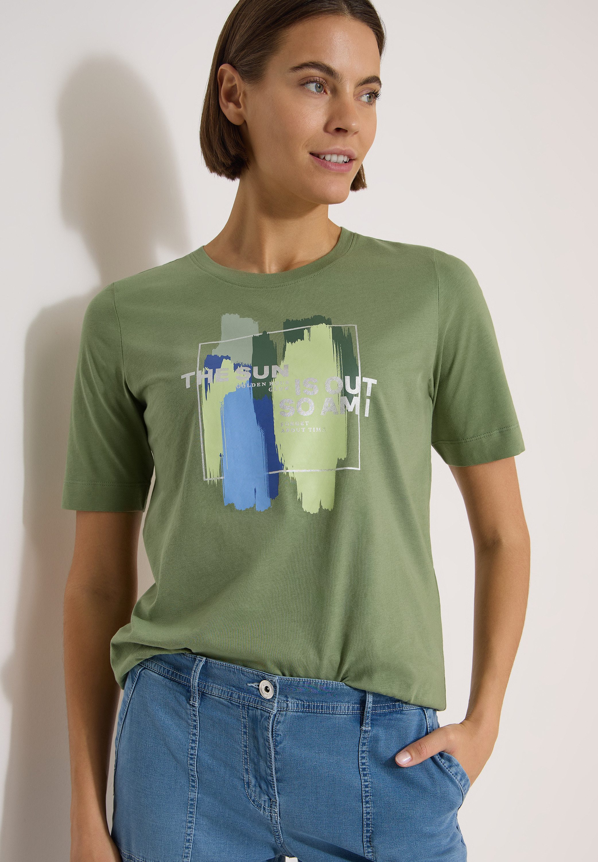 CECIL Kurzarmshirt Sommershirt mit Print