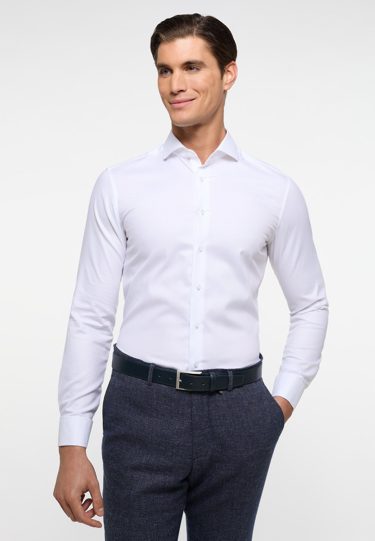 Eterna Langarmhemd SLIM FIT weiß