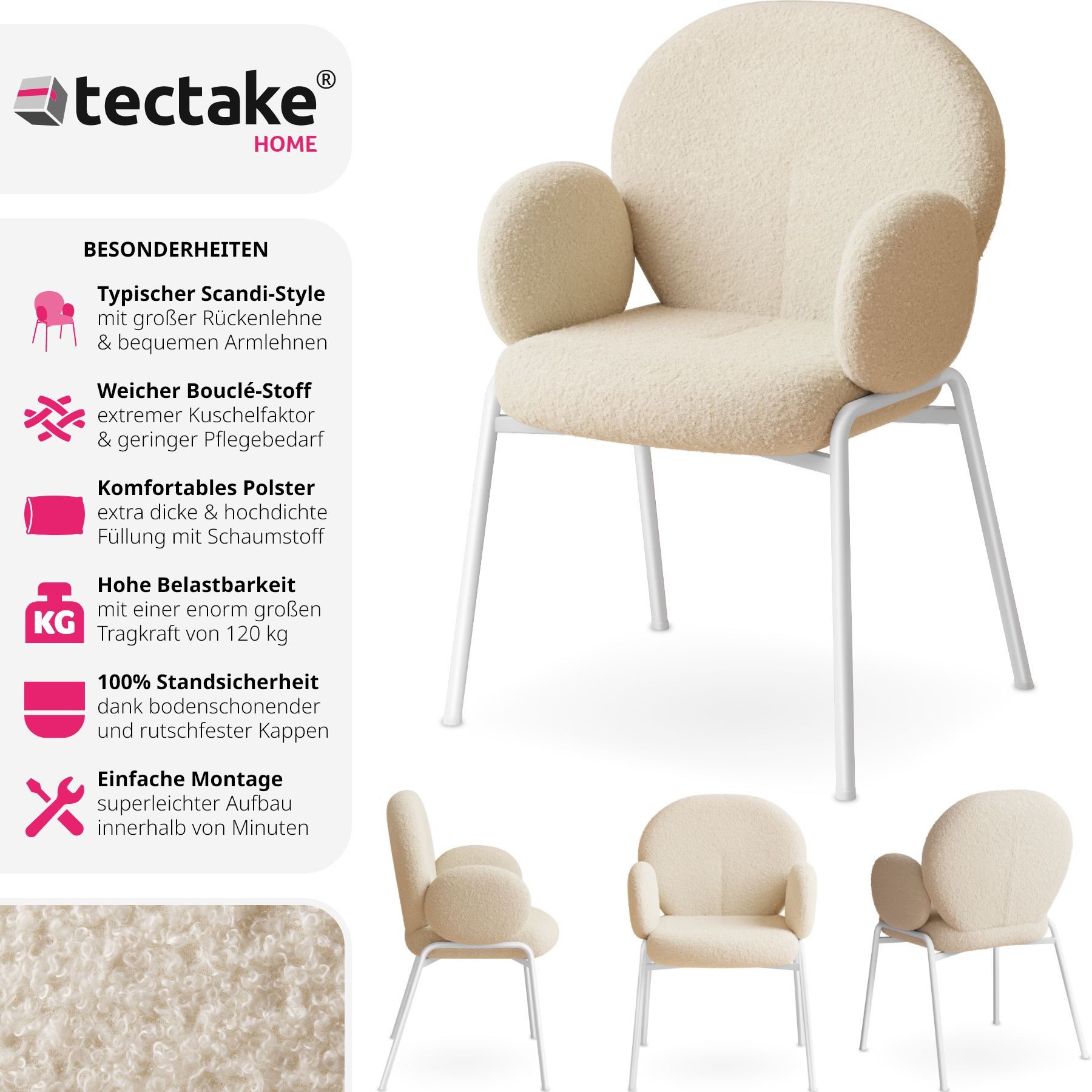 tectake Esszimmerstuhl Stuhl (Set, 2 St), günstig online kaufen