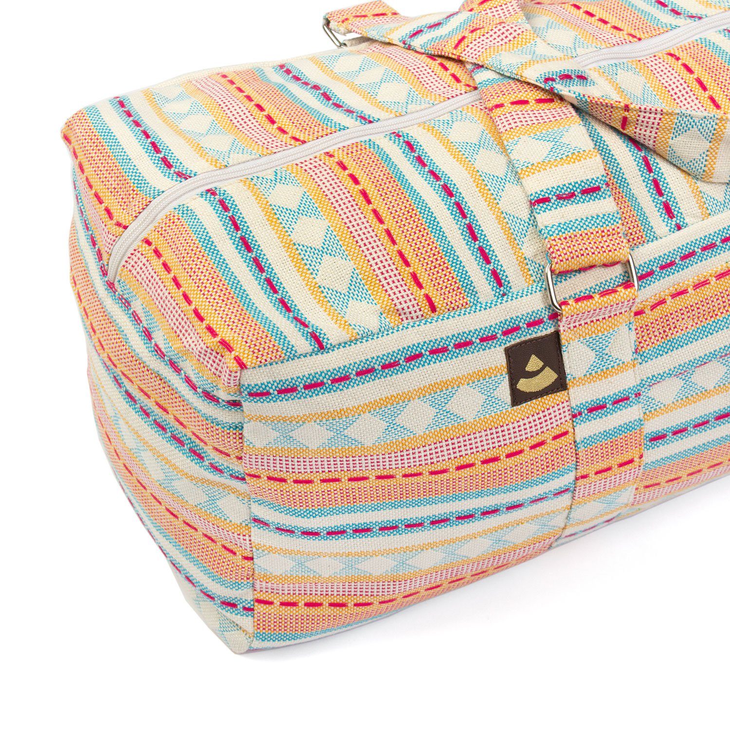 bodhi Yogatasche Yoga Kit Bag, ETHNO Collection, apricot-hellblau gemustert – Bild 4 von 5