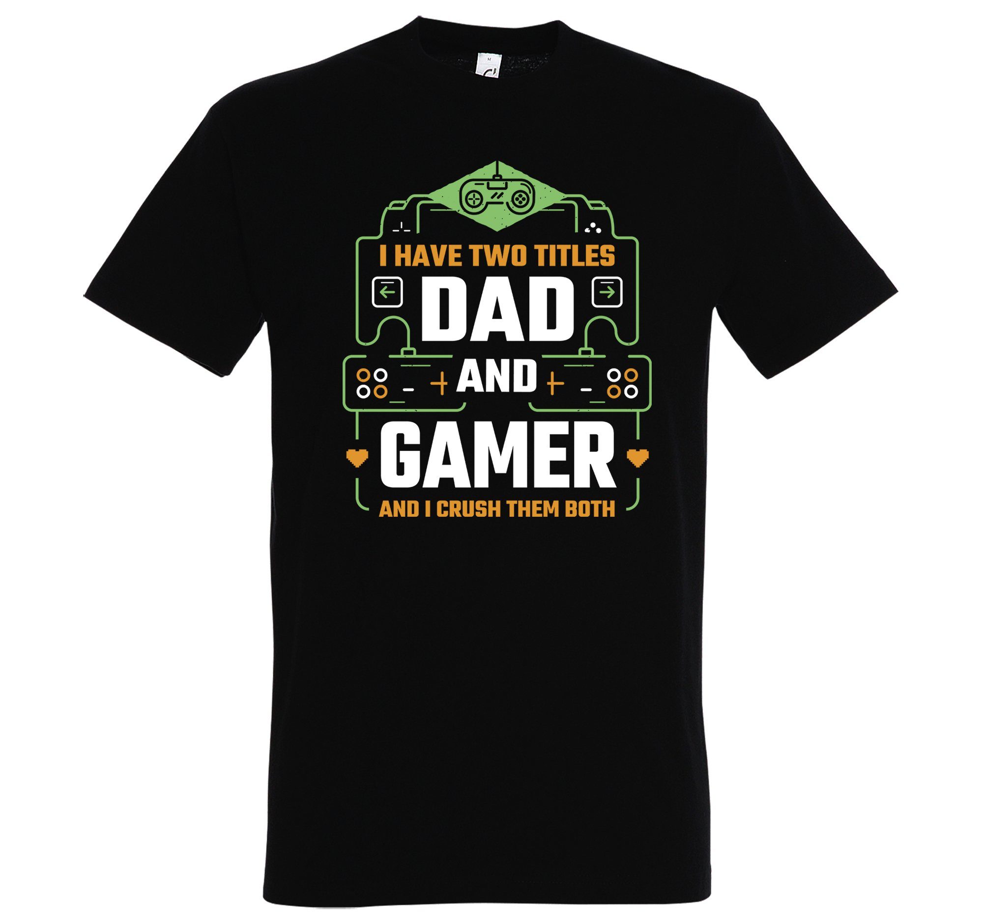 Designz T-Shirt "Dad mit Schwarz Herren And Gamer" Frontprint Shirt trendigem Youth