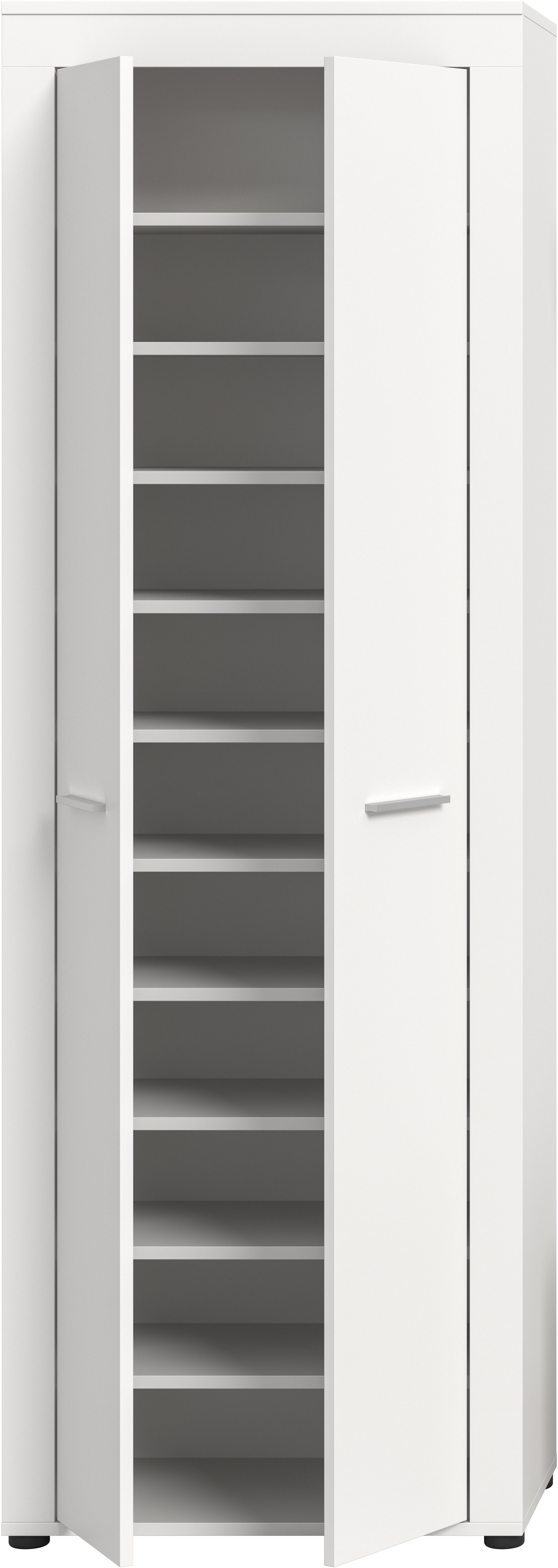 OTTO home Schuhschrank AOSTA, Höhe 191cm, 2 Türen, 10 Einlegeböden, 11 Fächer (1-St., in verschiedenen Farbausführungen erhältlich, individuell kombinierbar) Ho – Bild 4 von 5