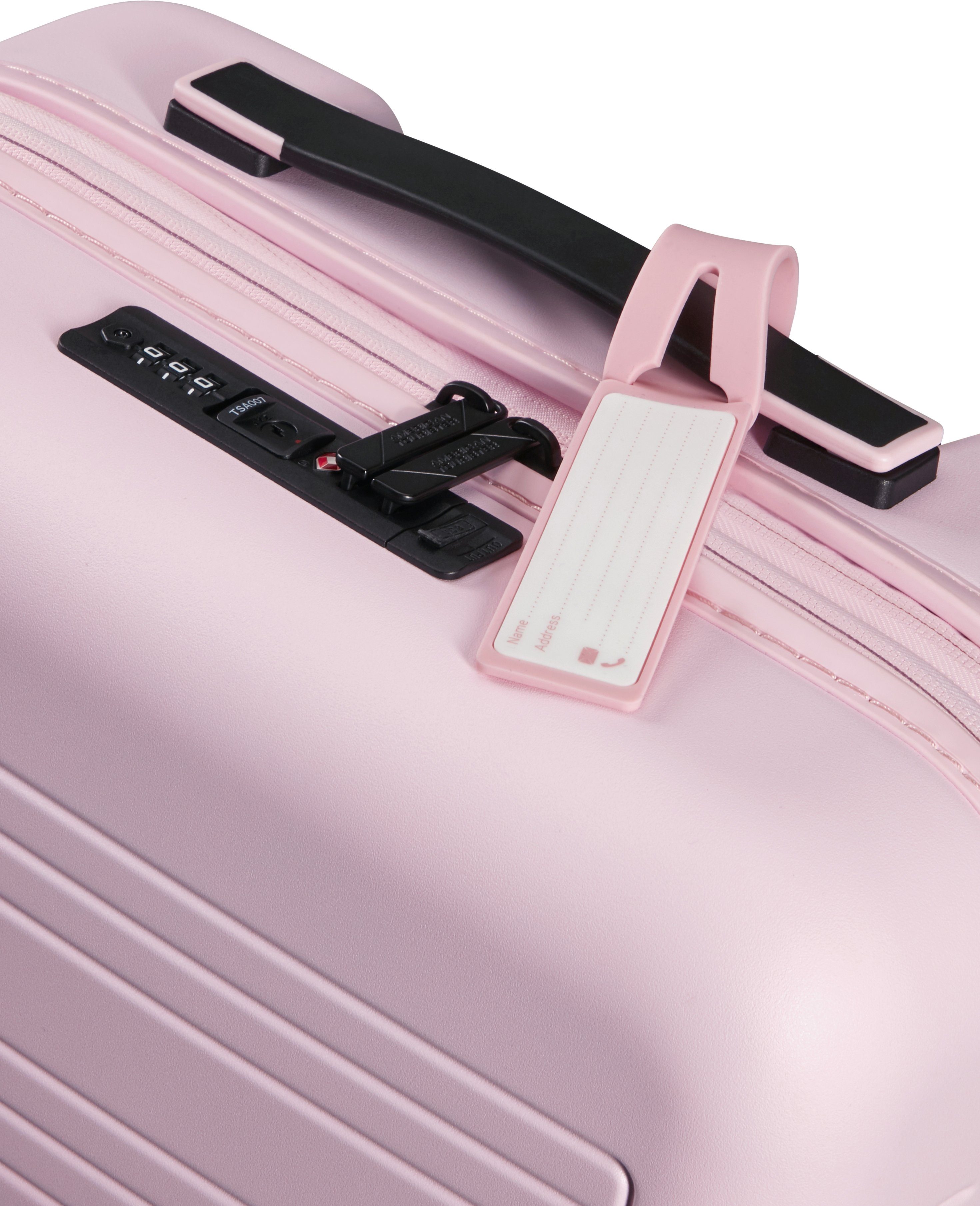 Soft Tourister® und mit Pink Rollen, Hartschalen-Trolley American 4 USB-Schleuse Volumenerweiterung cm, Novastream, 55