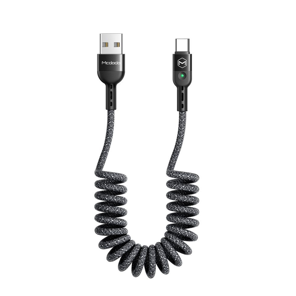 mcdodo Omega Typ C USB-Kabel, einziehbares Kfz-Ladekabel 1,8 m USB-C  Schwarz USB-Kabel