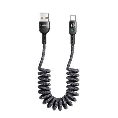 mcdodo »Omega 2A Typ C USB-Kabel, einziehbares Kabel, Datensynchronisation, Ladekabel, Spiralkabel, Kfz-Ladekabel, Smartphone bis 1,8 m USB-C Schwarz« USB-Kabel