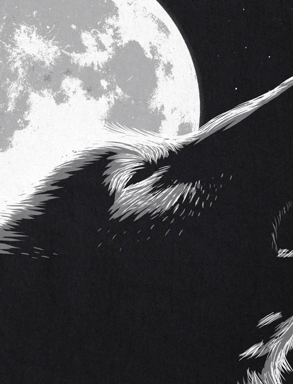 style3 T-Shirt Heulender Wolf bei Vollmond günstig online kaufen