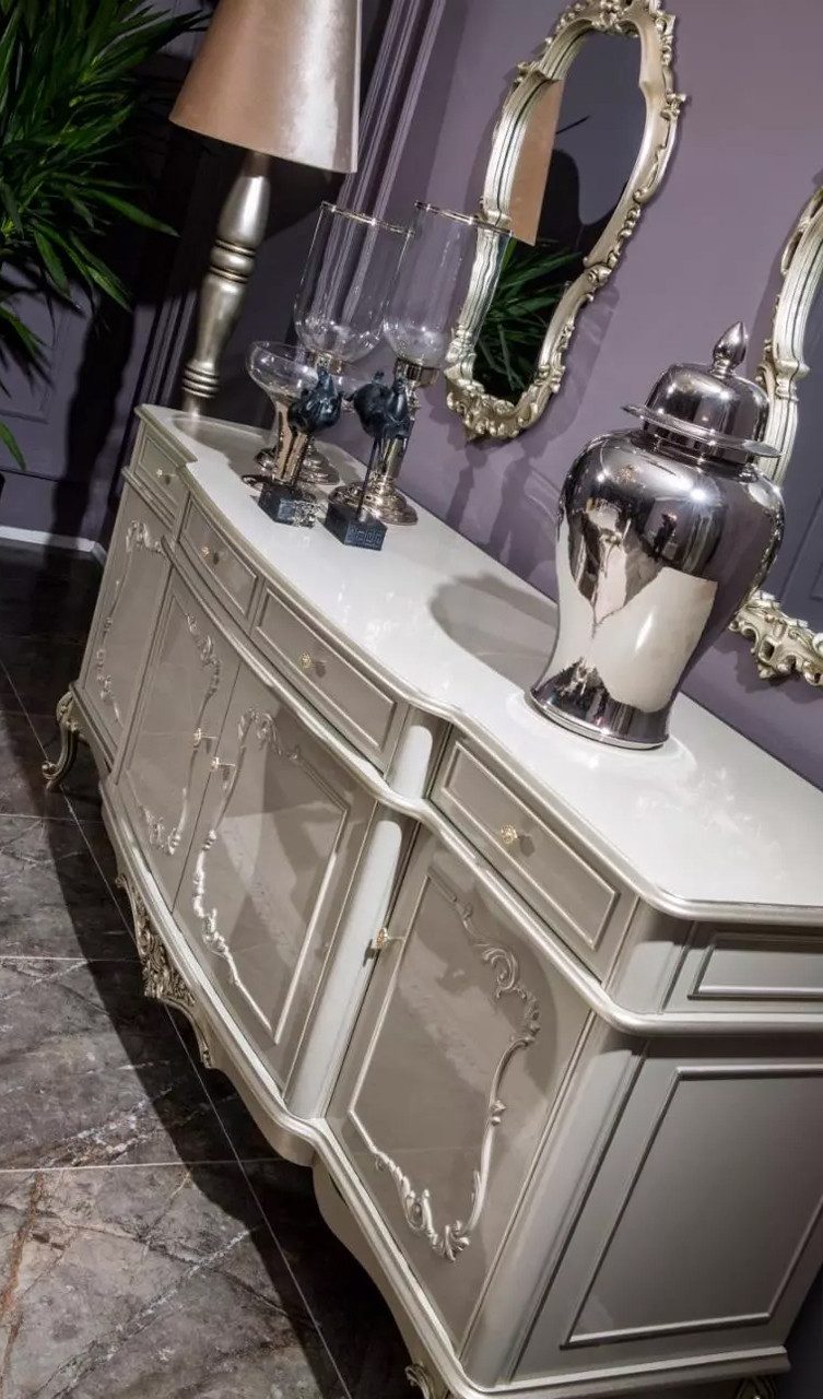 Xlmoebel Sideboard Luxuriöses Holzsideboard mit Glasfront für elegantes Wohnen (Sideboard), Hergestellt in Europa