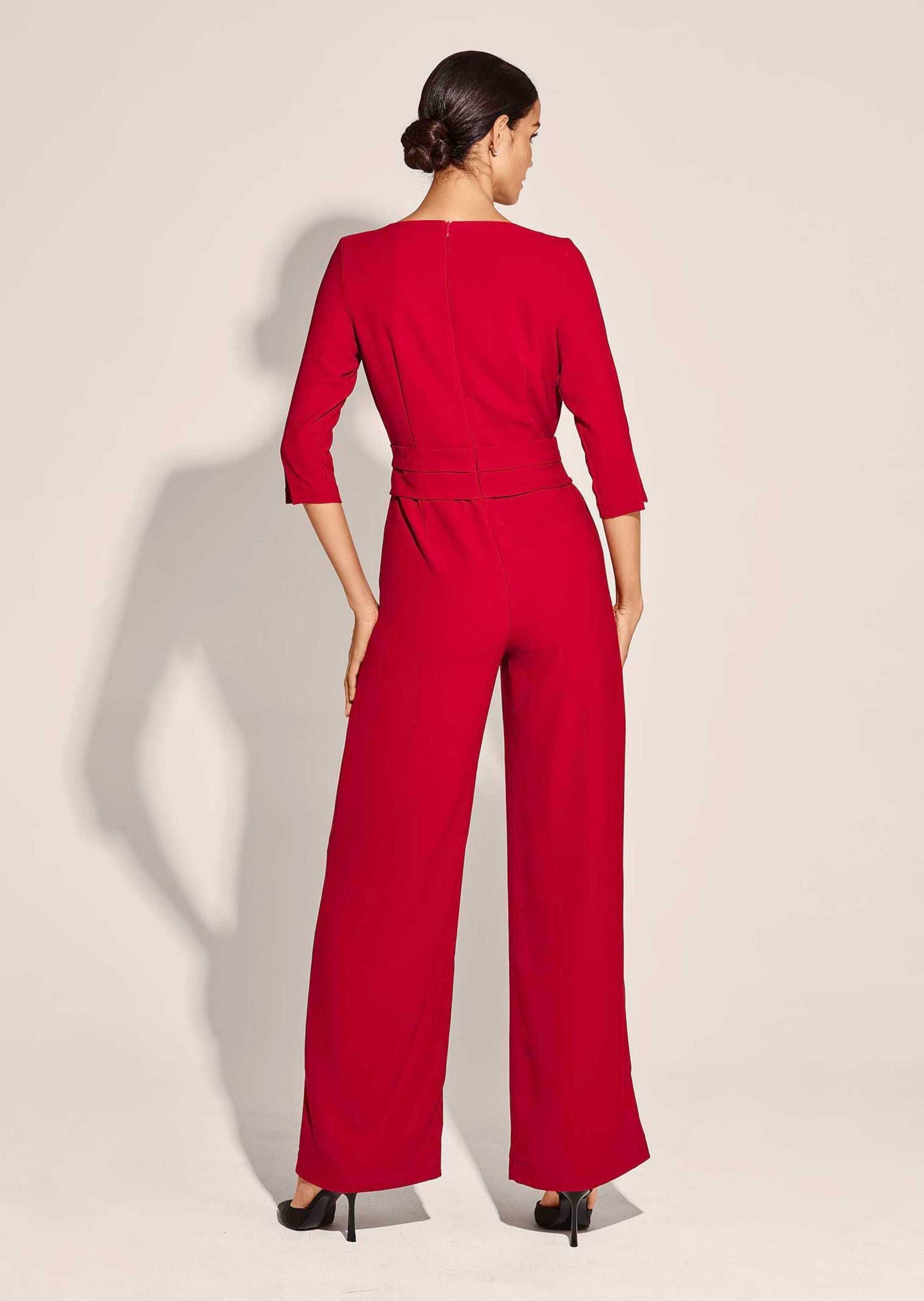 MADELEINE Jumpsuit Eleganter Jumpsuit mit Layering-Oberteil Raffinierter Jumpsuit mit Marlene-Beinen und Bindeband, Halbarm